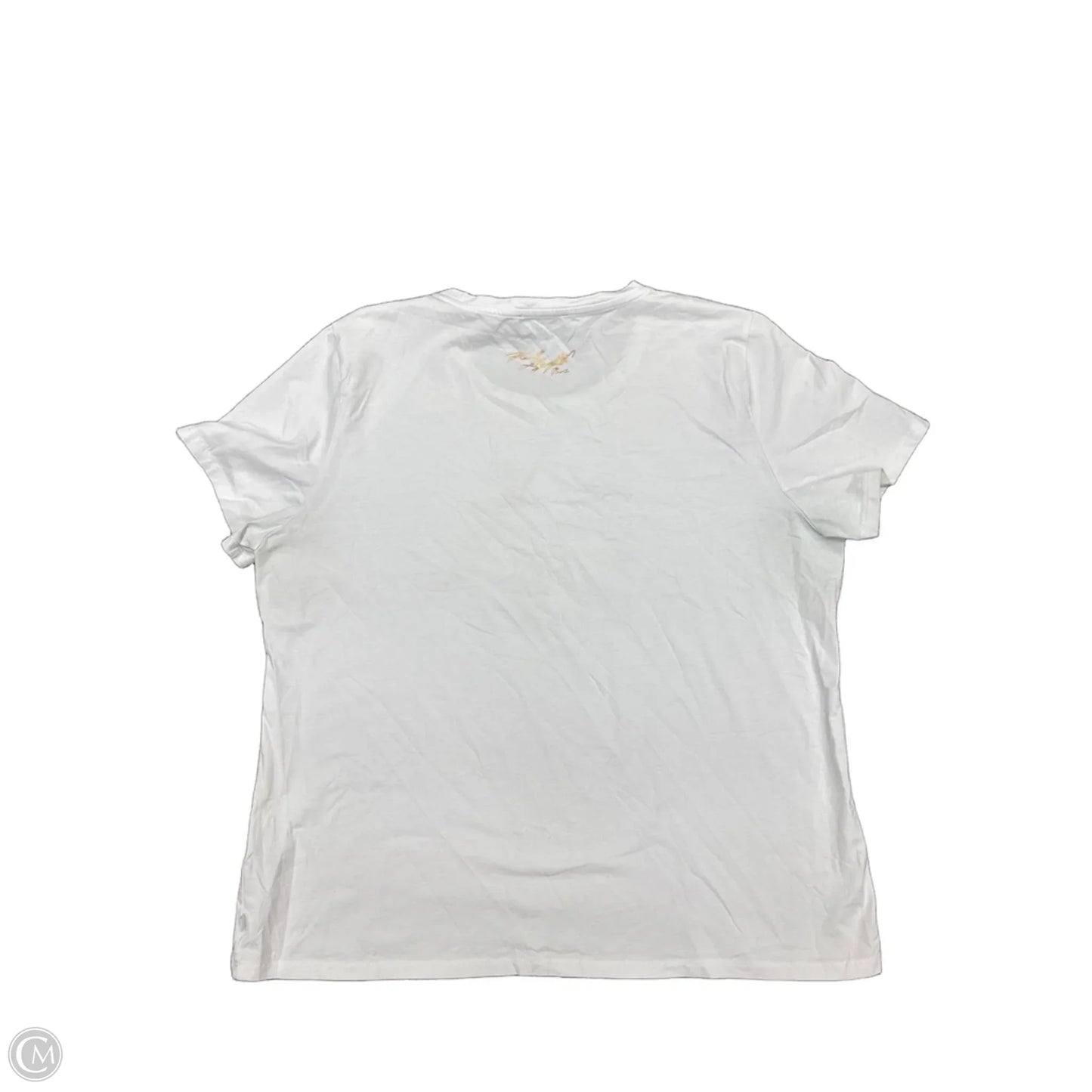 Top Short Sleeve Designer By Karl Lagerfeld In White, Size: Xl