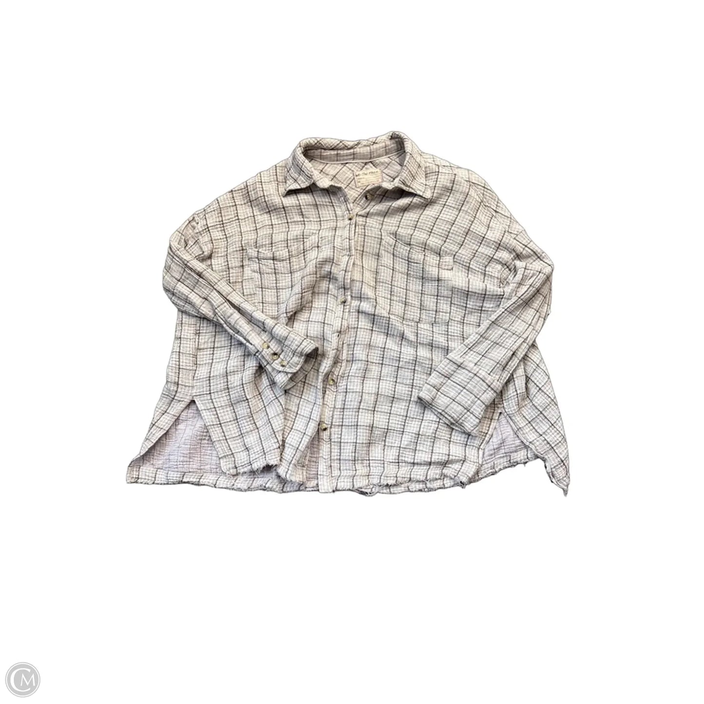 Top Long Sleeve By We The Free In Plaid Pattern, Size: L