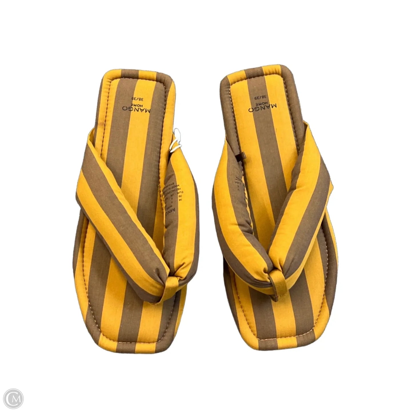 Sandals Flats By Mango In Brown & Yellow, Size: 9