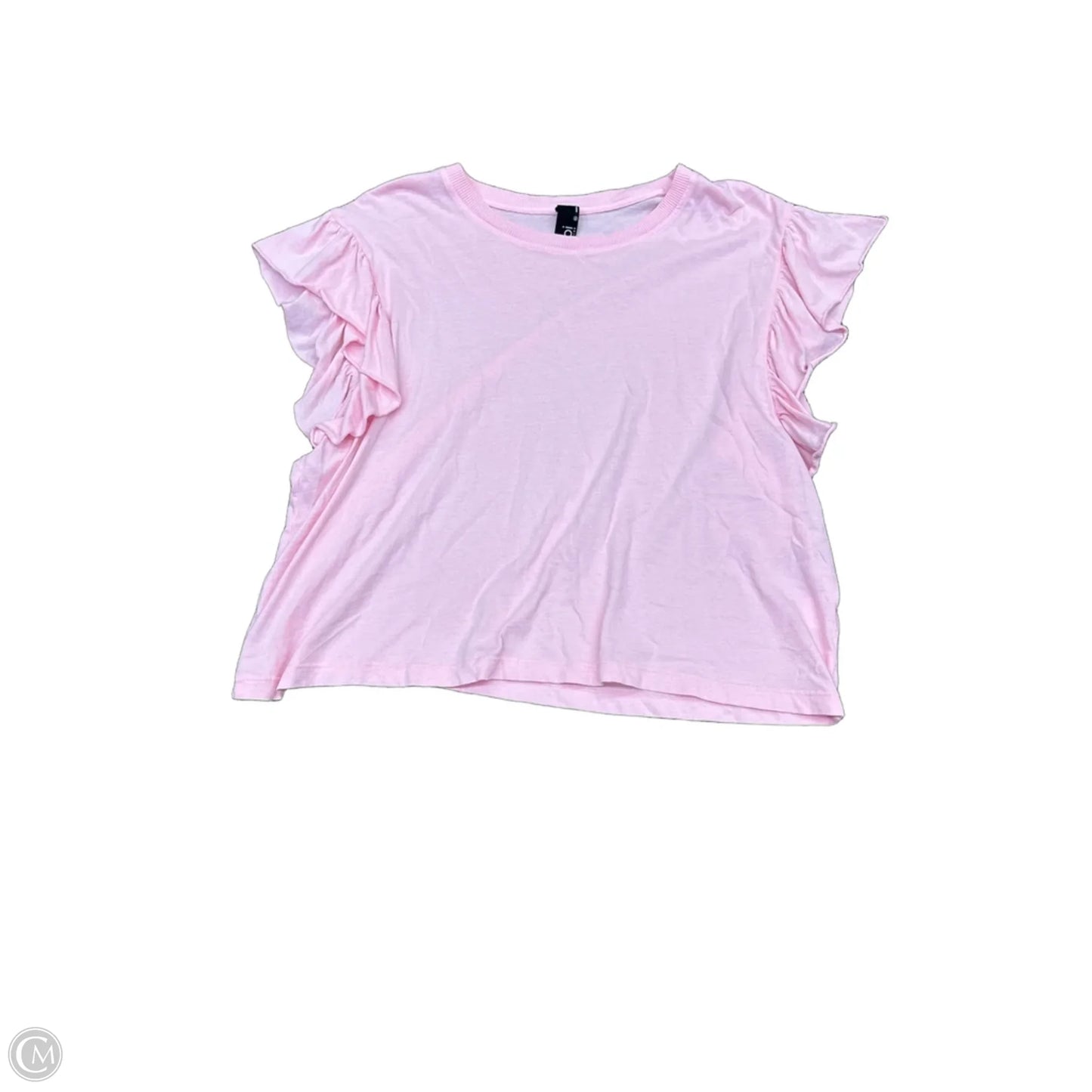 Top Short Sleeve Basic By Bobi In Pink, Size: Xl