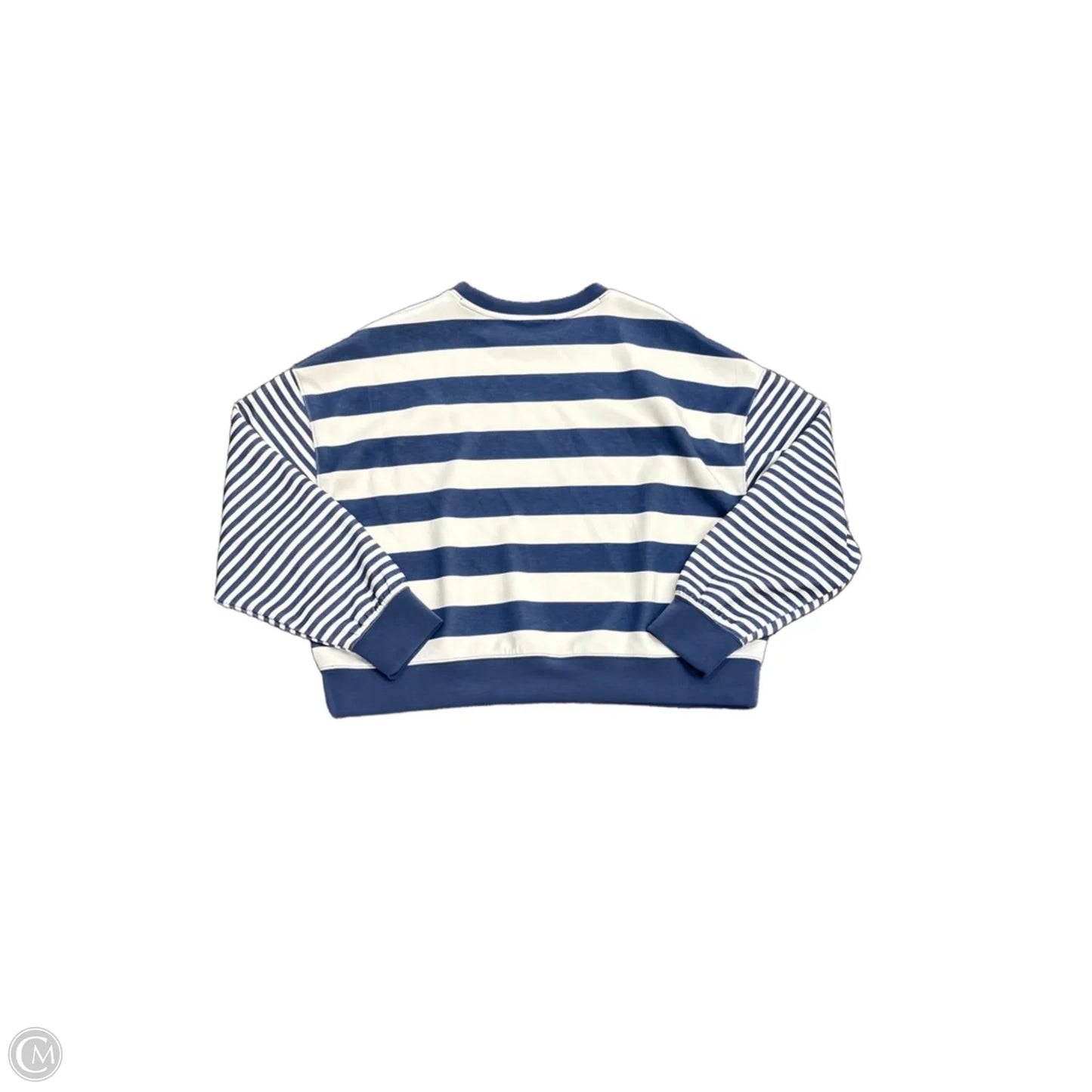 Sweatshirt Crewneck By As Revival In Blue & Cream, Size: M