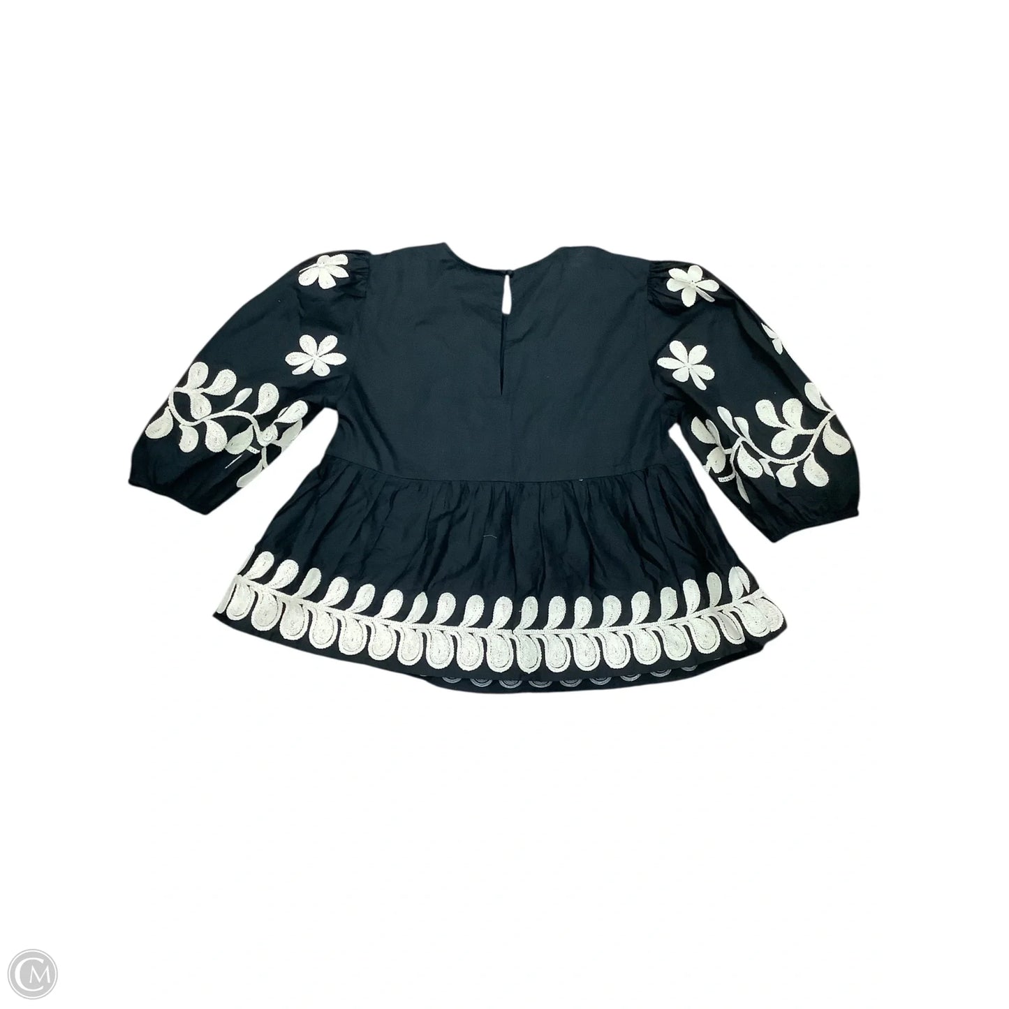 Top Short Sleeve By Anthropologie In Black, Size: M