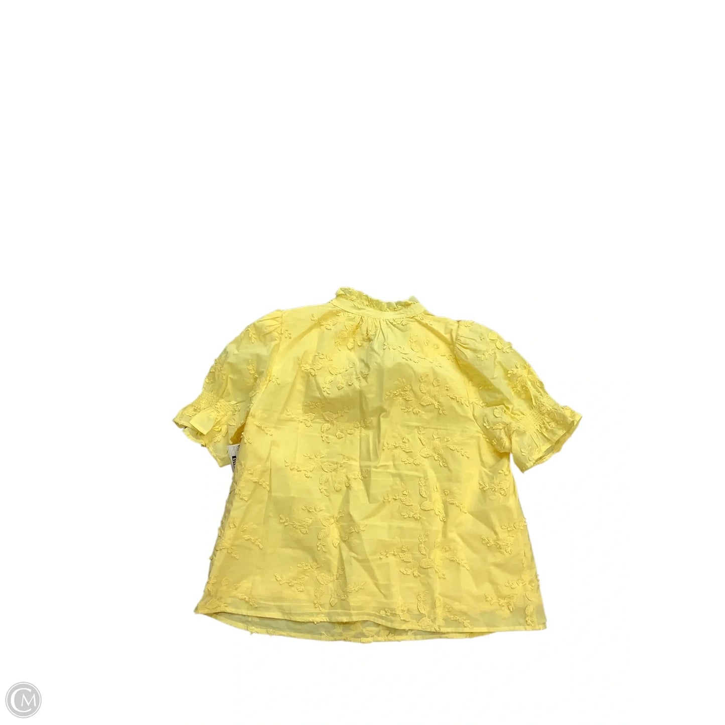 Blouse Short Sleeve By Entro In Yellow, Size: L