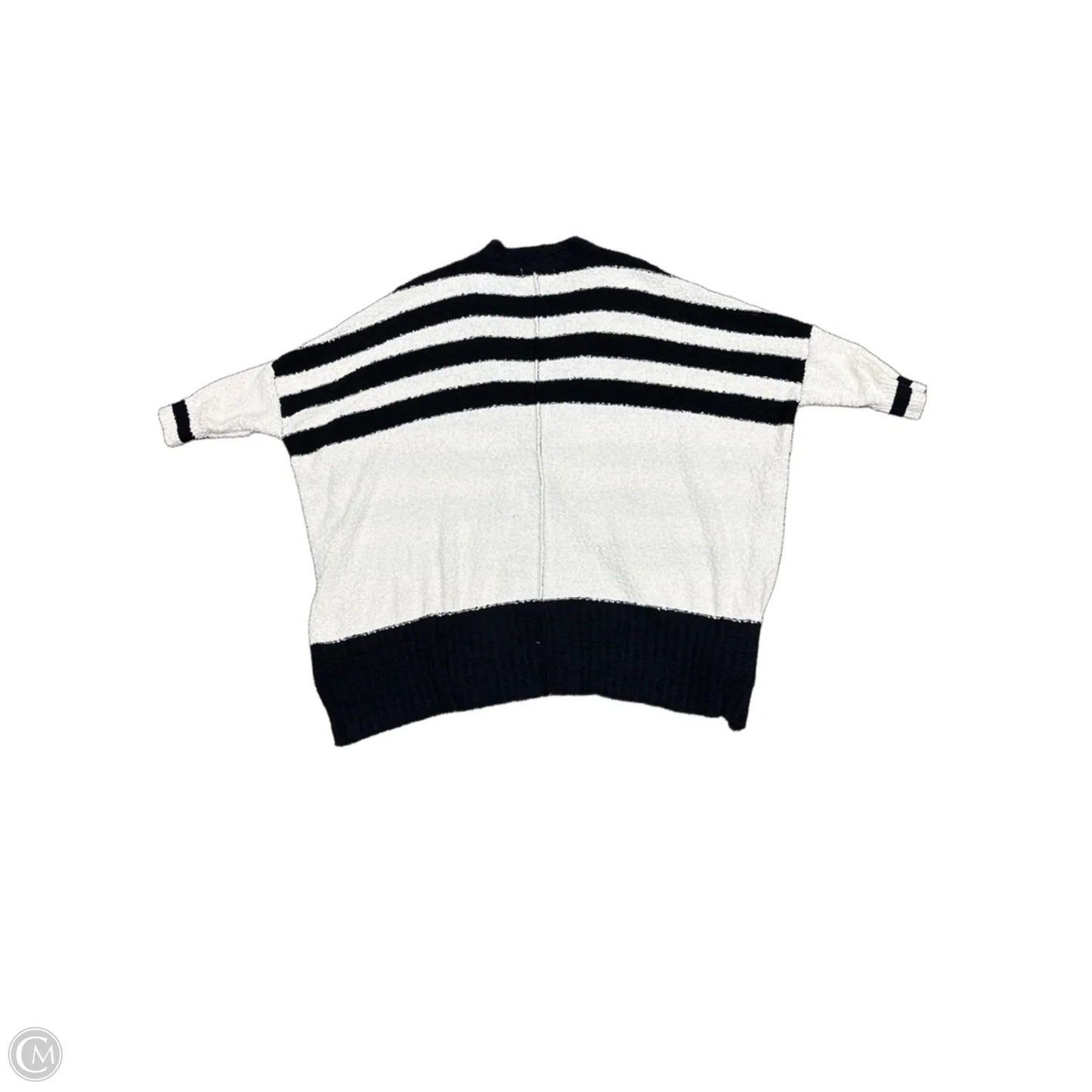 Sweater Cardigan By First Love In Black & White, Size: Xl