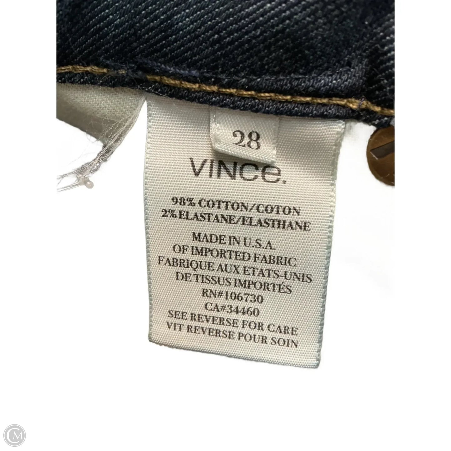 Jeans Boot Cut By Vince In Blue Denim, Size: 6