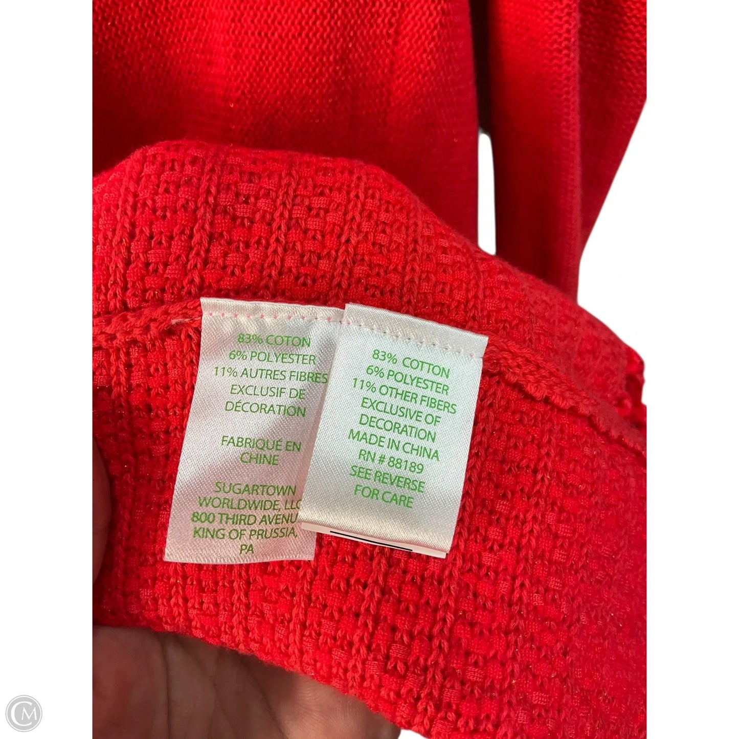 Sweater Cardigan Designer By Lilly Pulitzer In Red, Size: Xxs