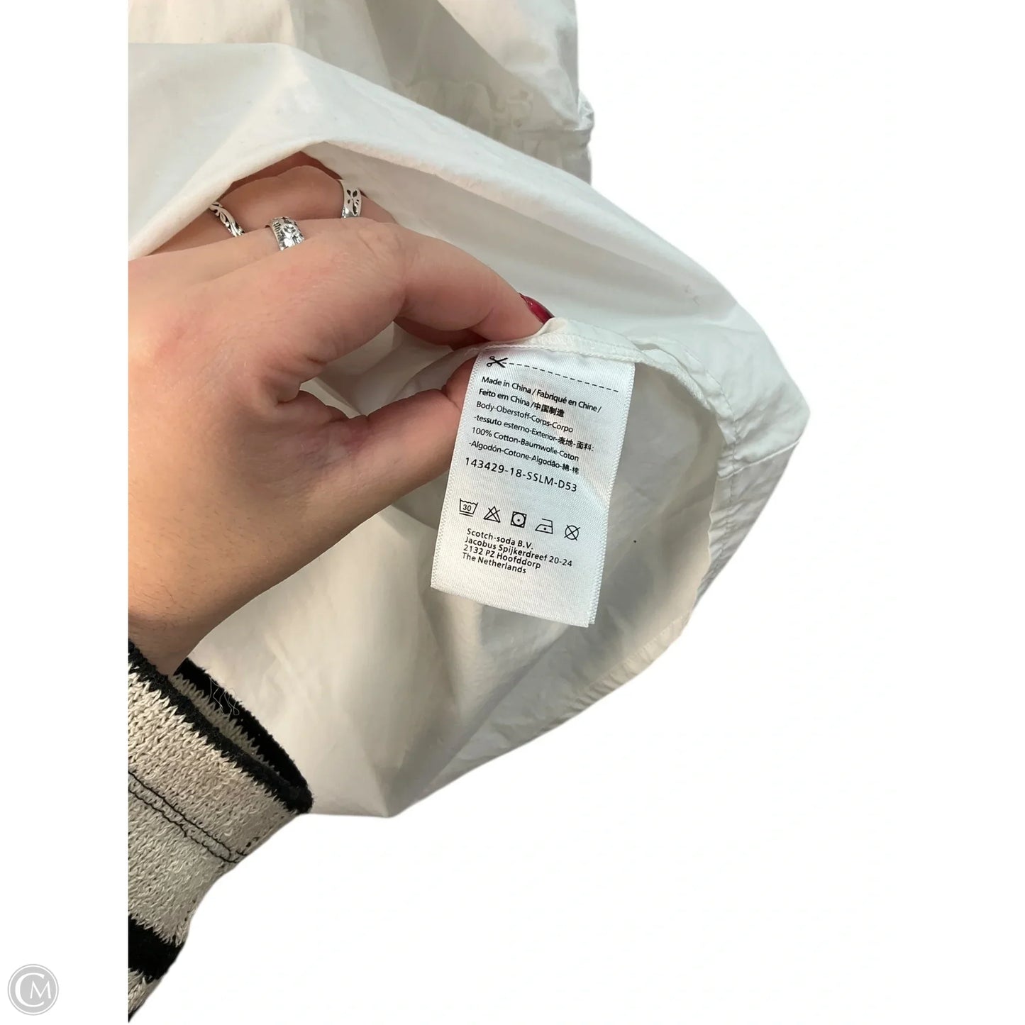 Top Long Sleeve By Scotch & Soda In White, Size: L