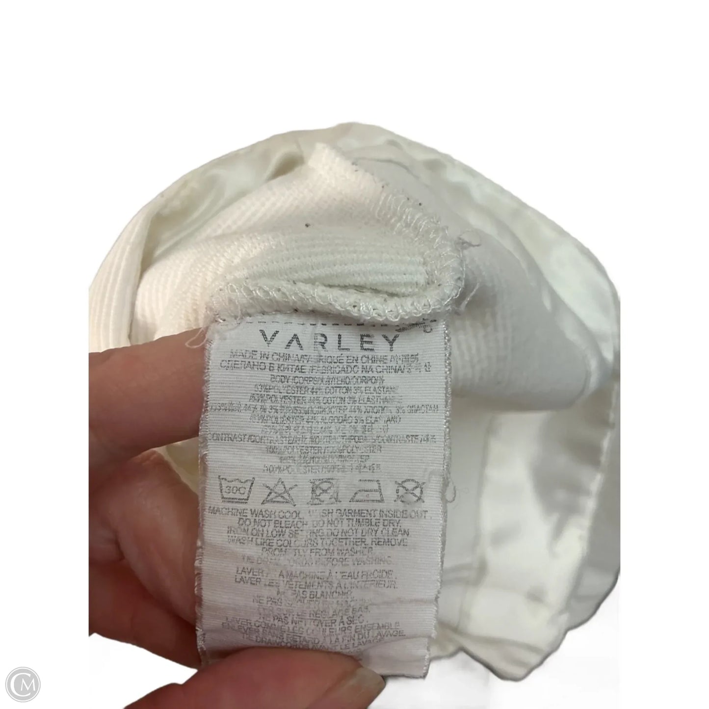 Athletic Top Long Sleeve Crewneck By Varley In Cream, Size: M