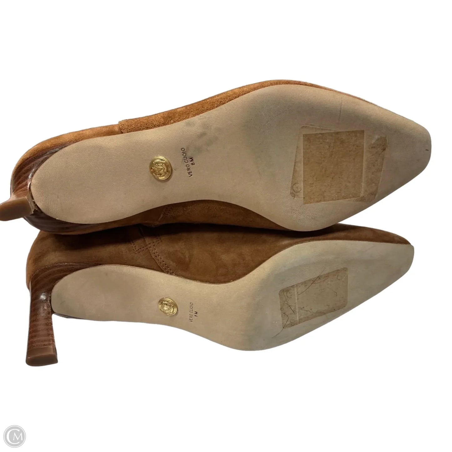 Boots Ankle Heels By Veronica Beard In Tan, Size: 9