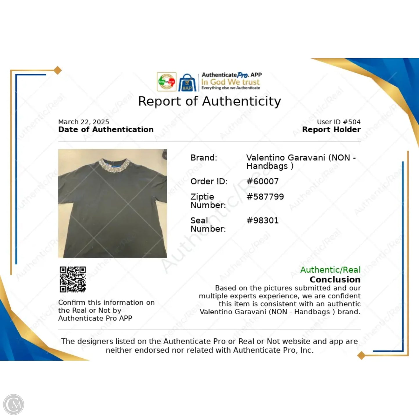 Top Short Sleeve Luxury Designer By Valentino-garavani In Black, Size: L