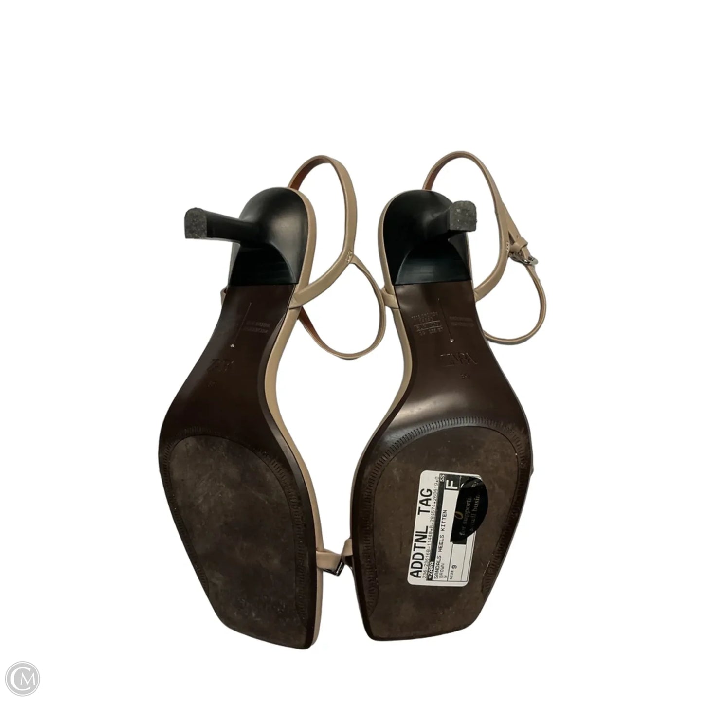 Sandals Heels Kitten By Zara In Brown, Size: 9