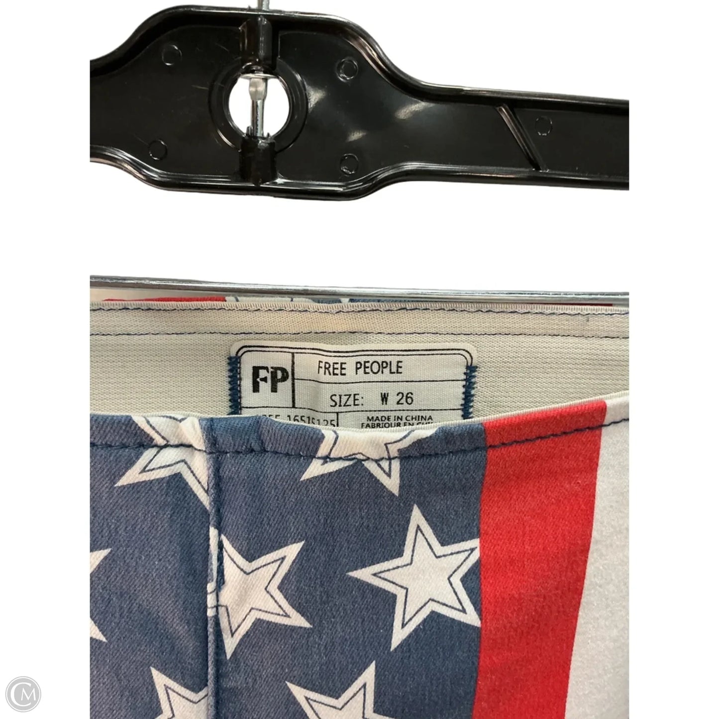 Jeans Flared By Free People In Blue & Red & White, Size: 2
