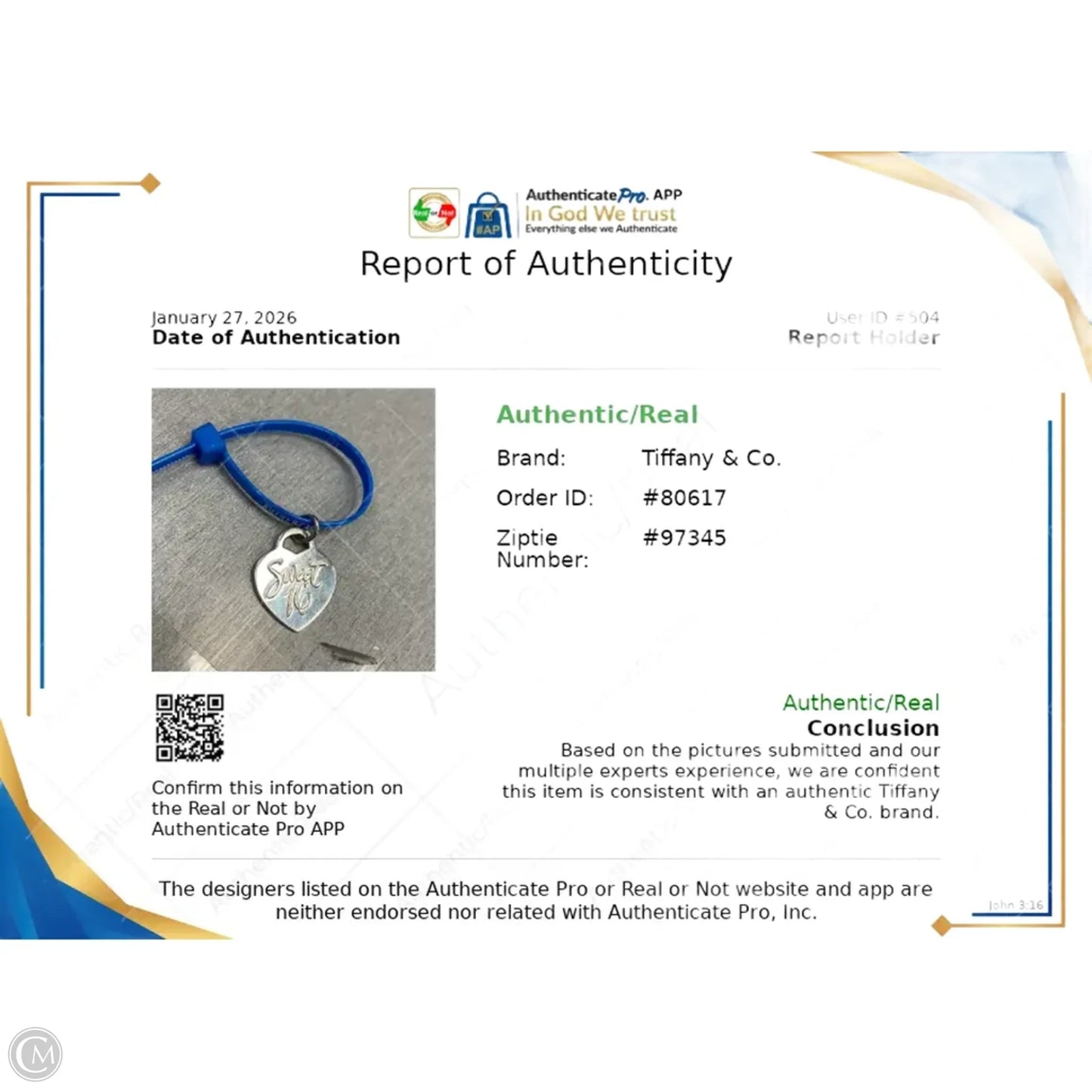 Accessory Luxury Designer Label By Tiffany And Company