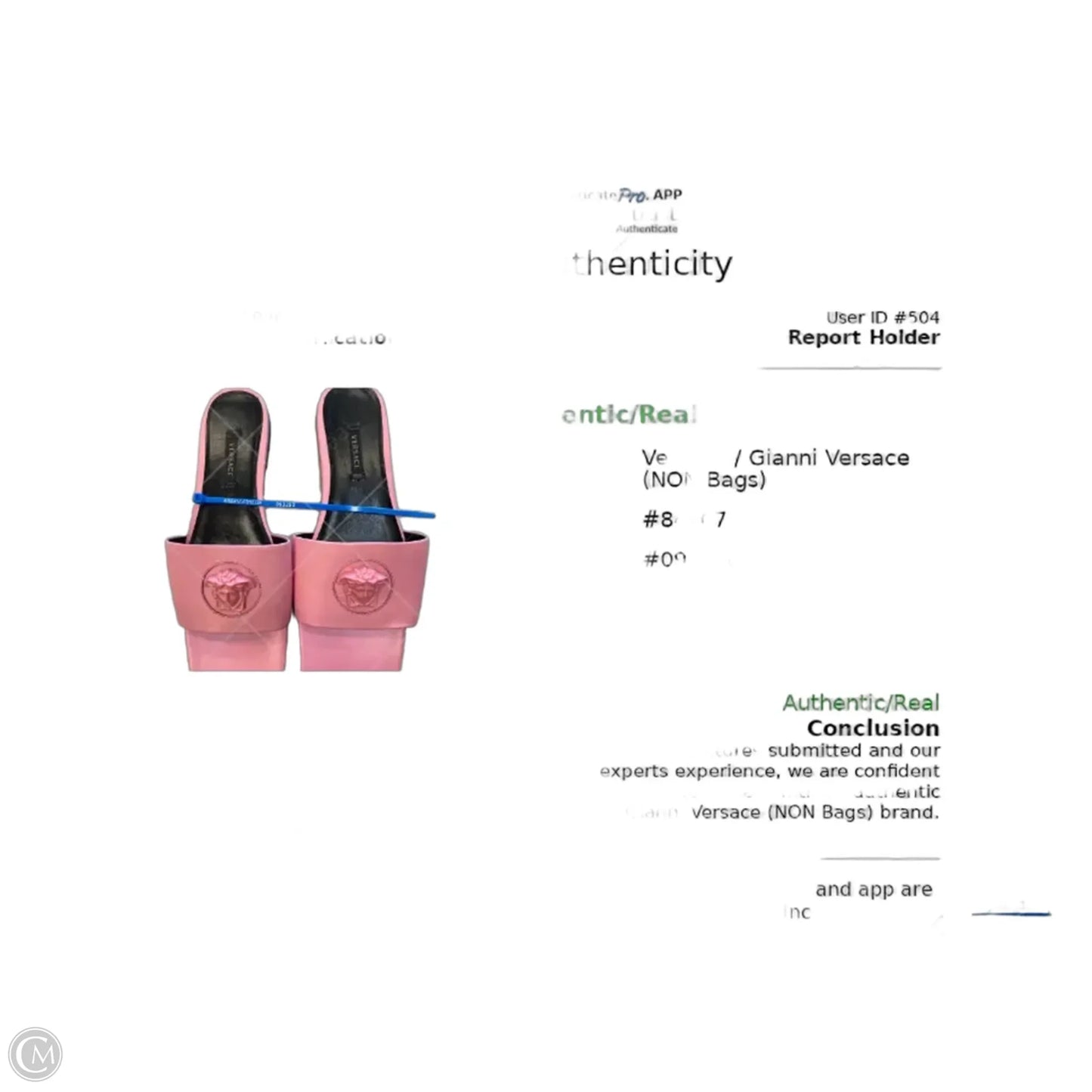 Sandals Luxury Designer By Versace In Pink, Size: 6.5