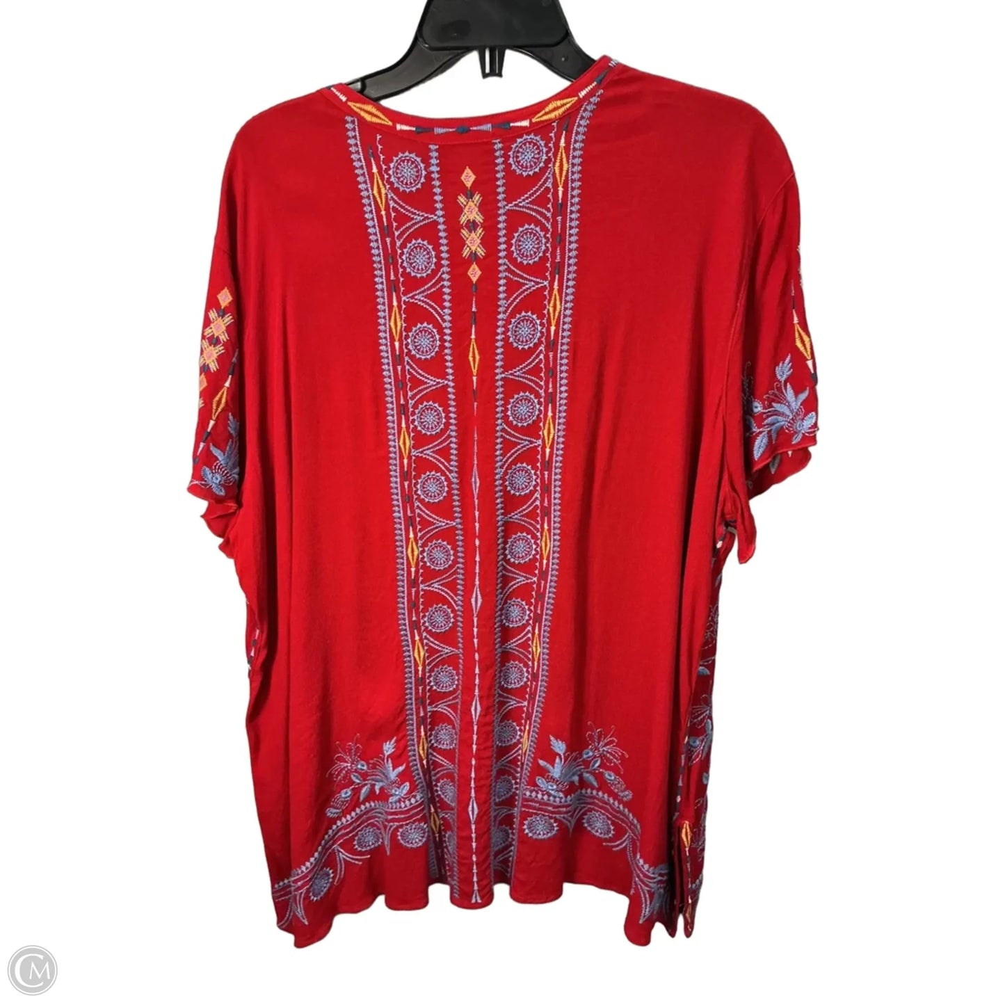 Top Short Sleeve By John Mark In Red, Size: 18