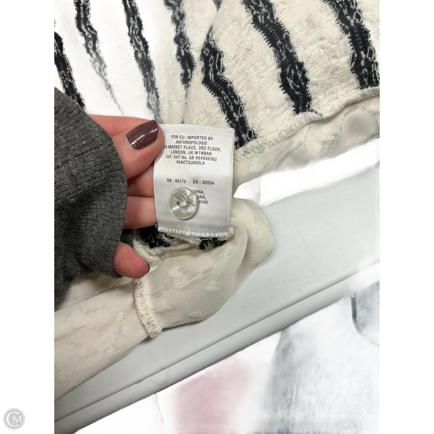 Sweater Cardigan By Anthropologie In Striped Pattern, Size: M