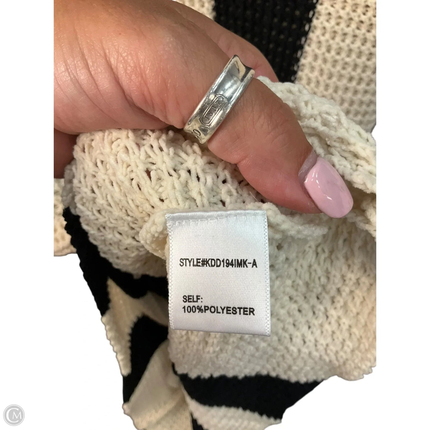 Dress Casual Midi By Anthropologie In Black & Cream, Size: M