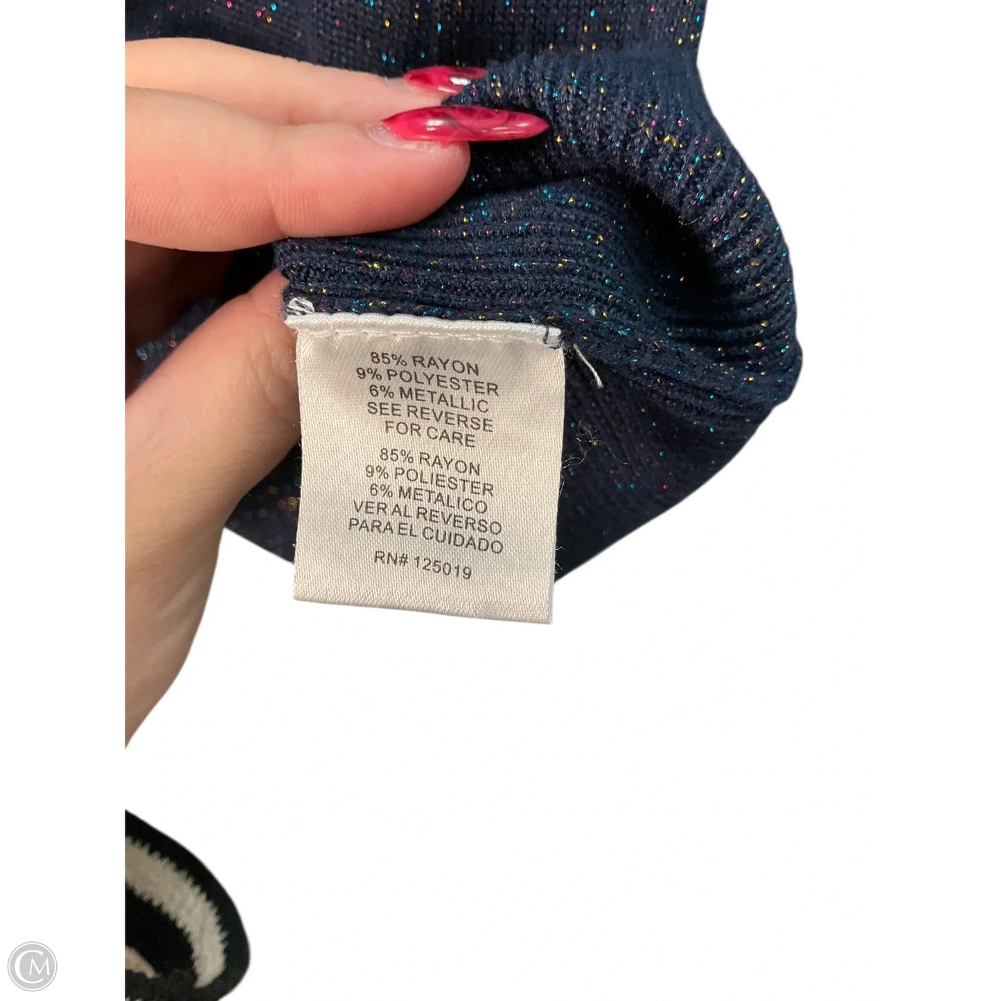 Top Long Sleeve By Joseph A. In Blue, Size: L