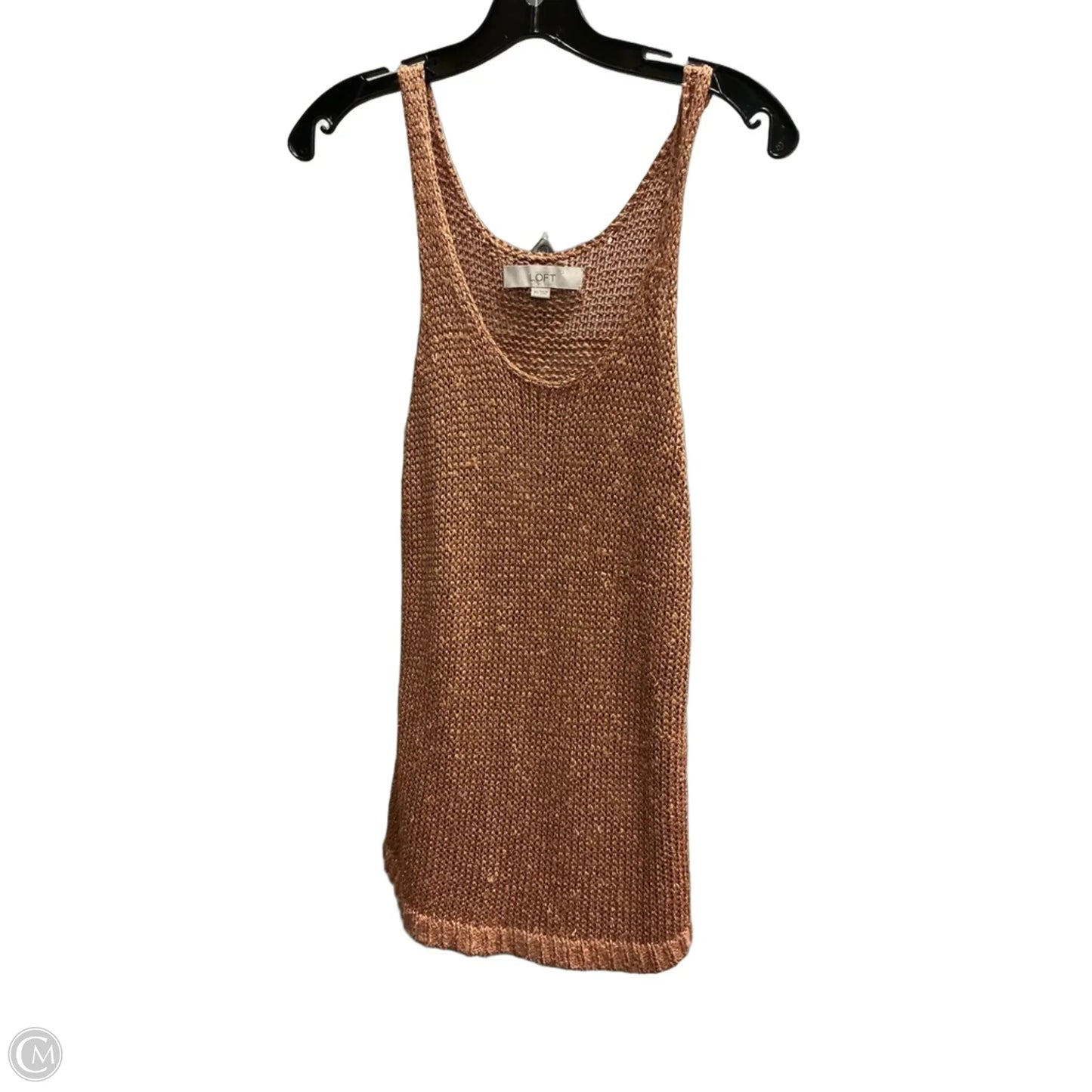 Top Sleeveless By Loft In Gold, Size: Xs
