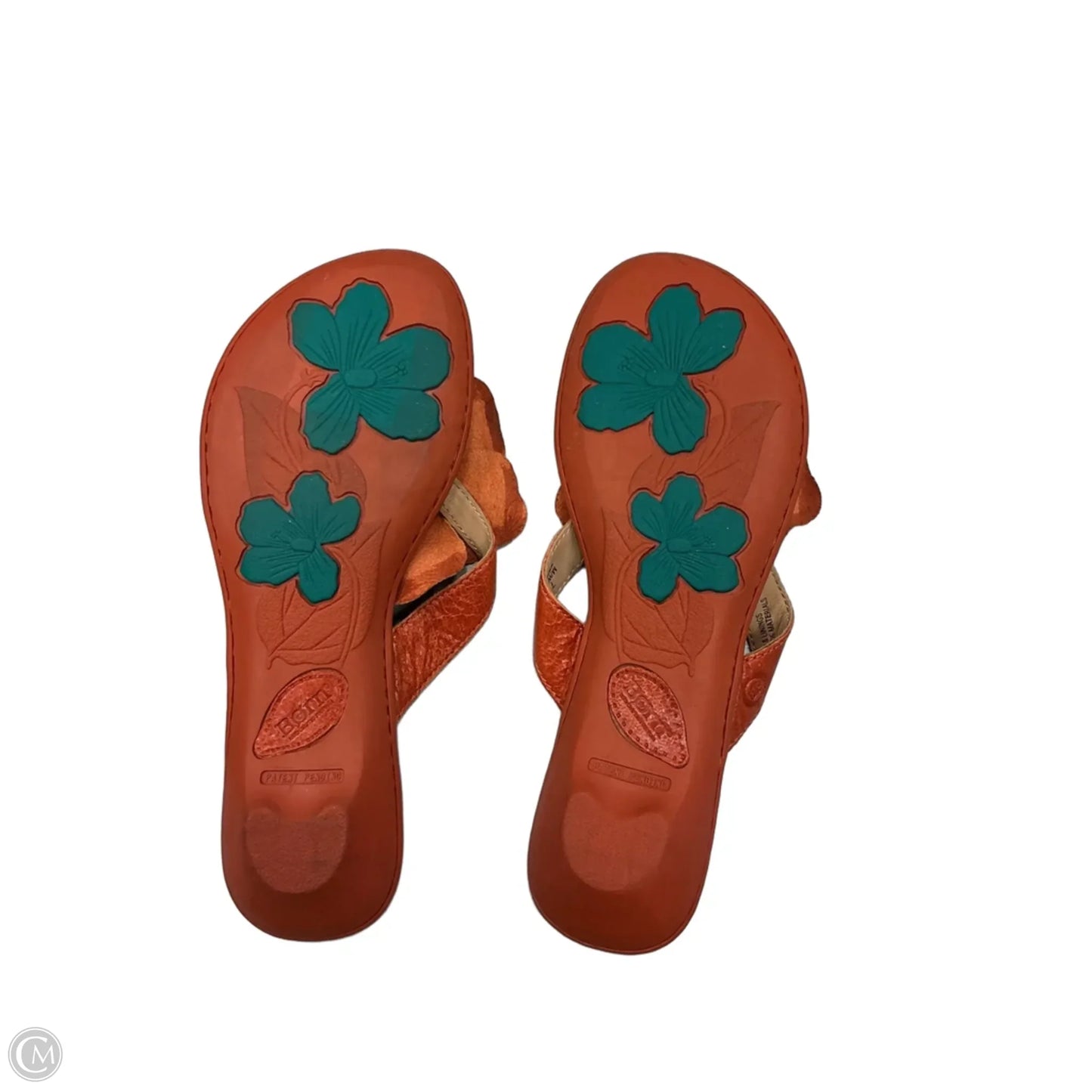 Sandals Flip Flops By Born In Orange & Tan, Size: 7