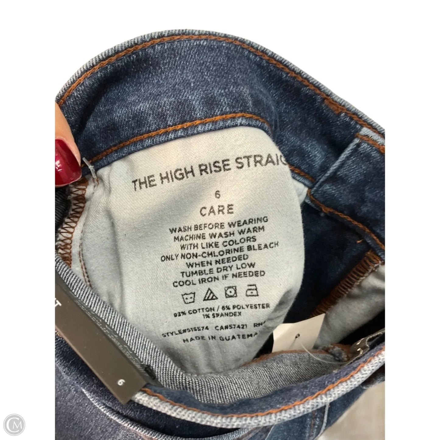 Jeans Straight By Ann Taylor In Blue Denim, Size: 6