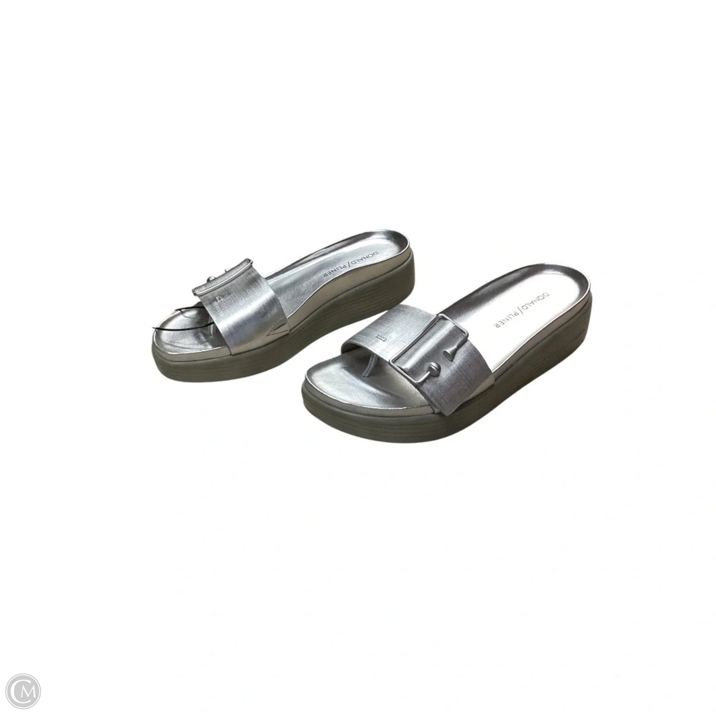 Sandals Heels Wedge By Donald Pliner In Silver, Size: 7