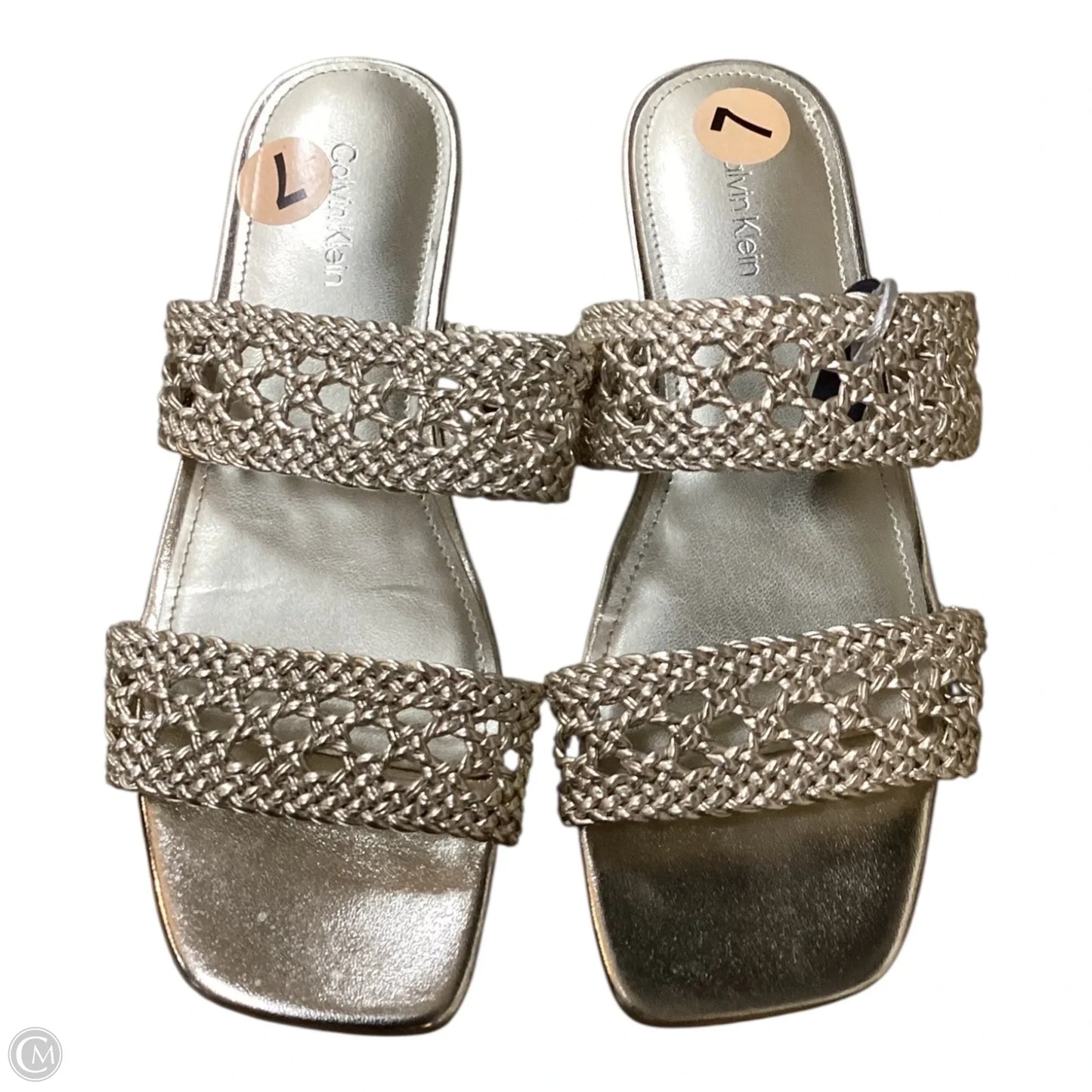 Sandals Flats By Calvin Klein In Gold, Size: 7