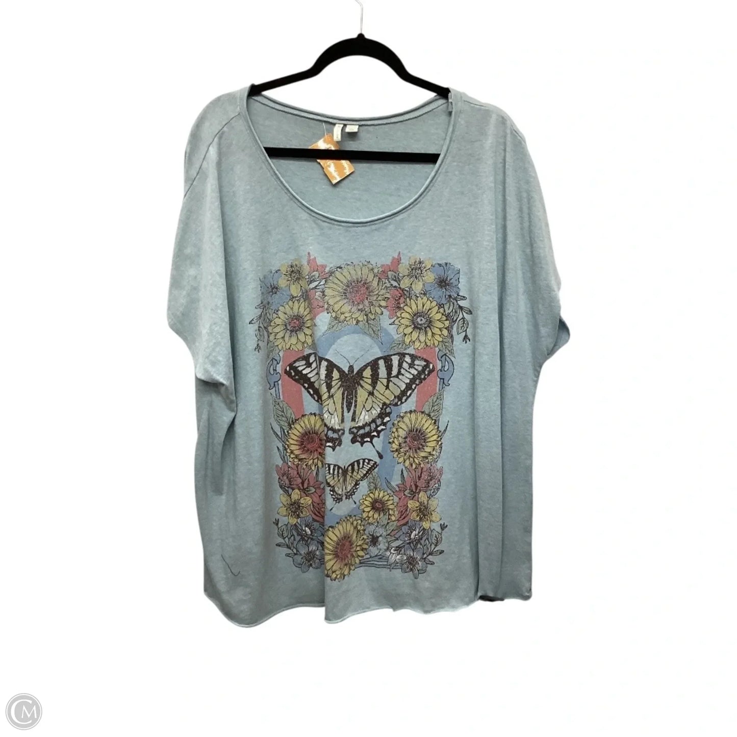 Top Short Sleeve By Cato In Blue, Size: 3x