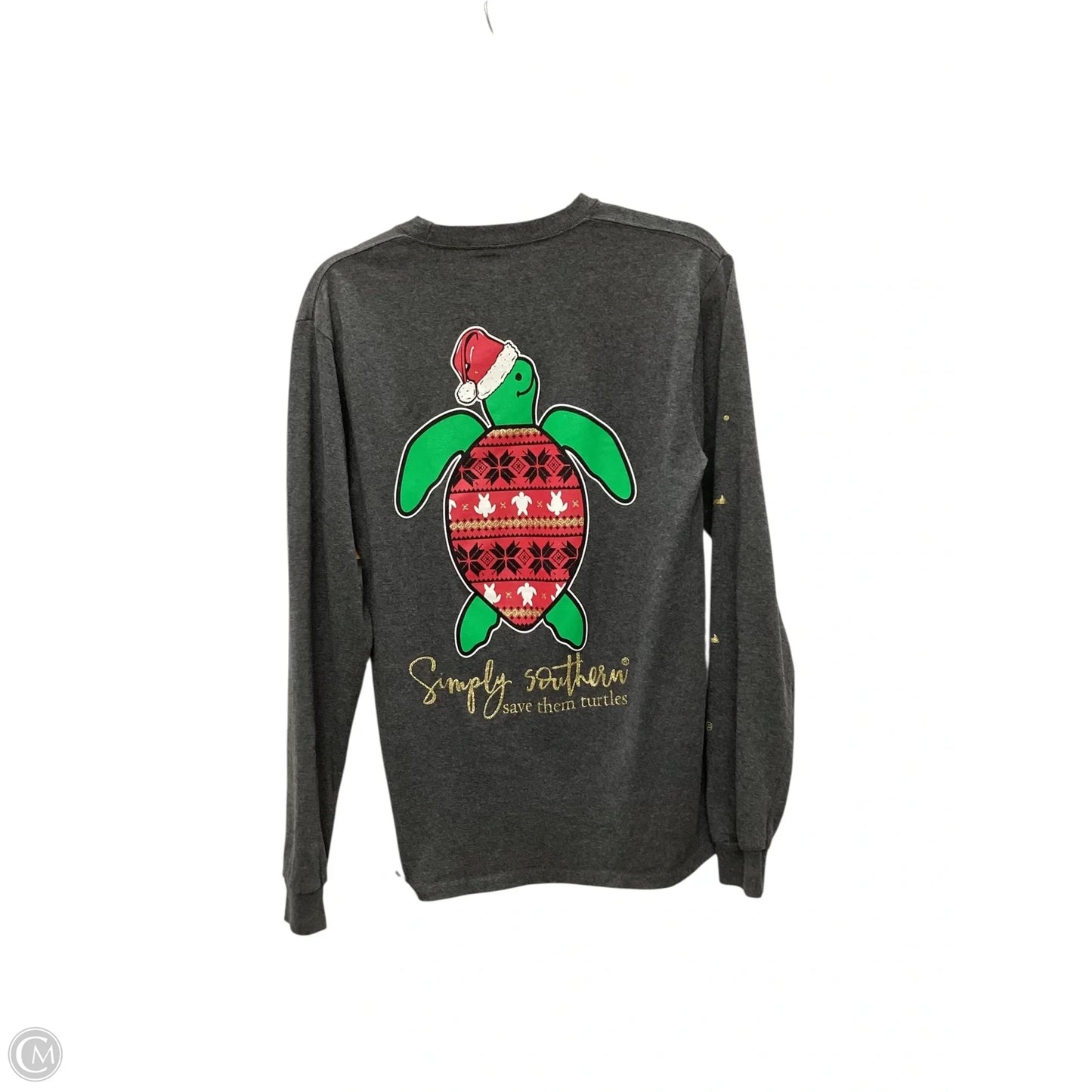 Top Long Sleeve Basic By Simply Southern In Grey, Size: S