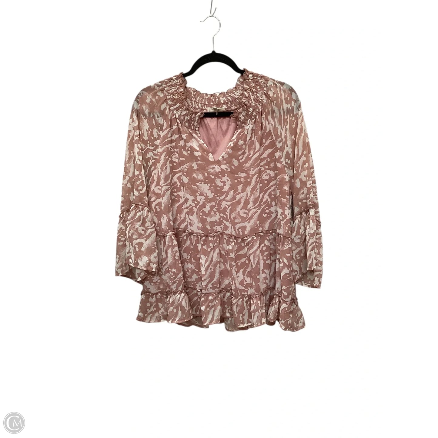 Top Long Sleeve By Entro In Pink, Size: L