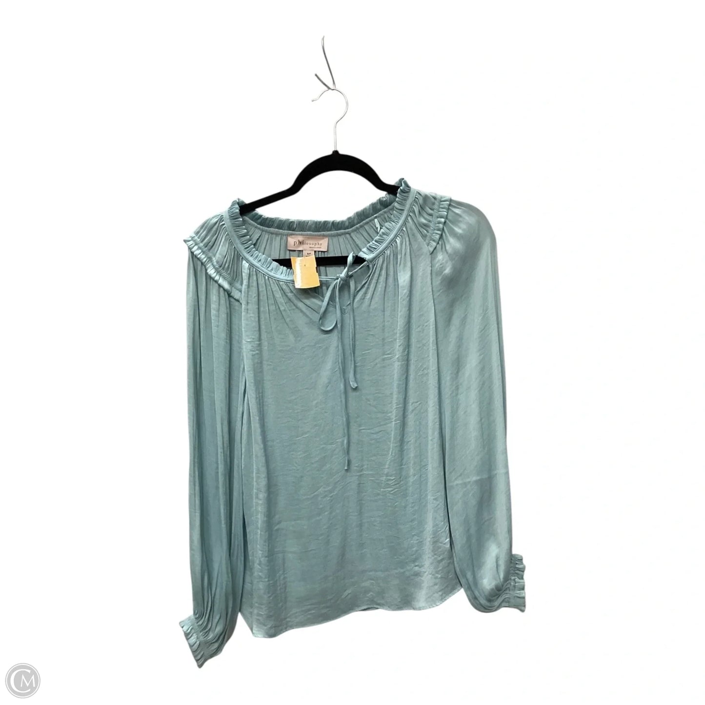 Top Long Sleeve By Philosophy In Blue, Size: S