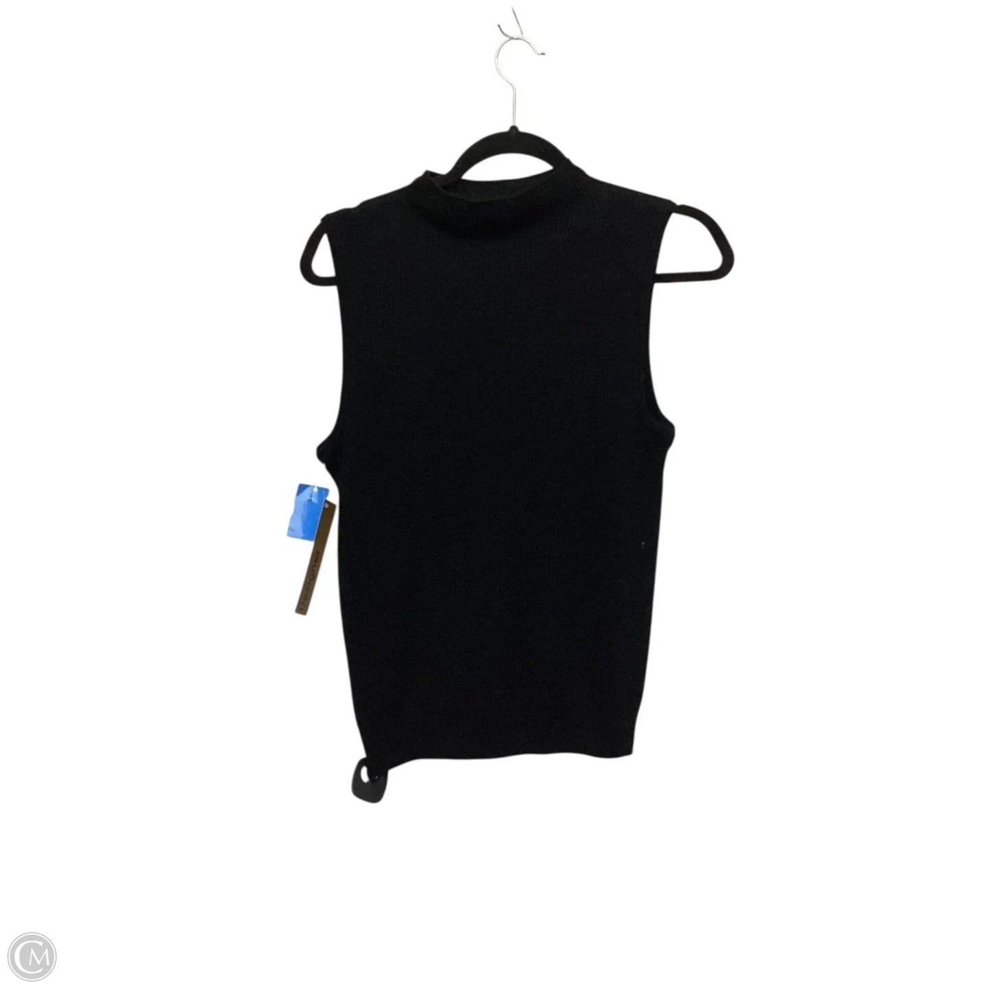 Designer Vest Sweater By Elie Tahari In Black, Size: M