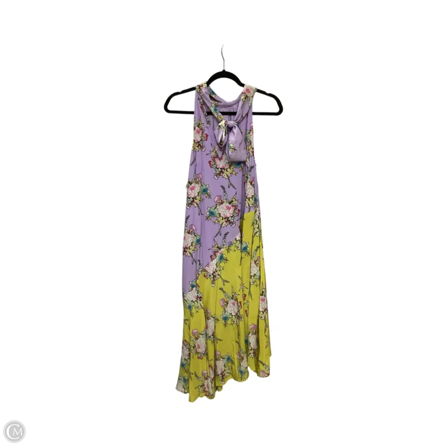Dress Casual Midi By Anthropologie In Purple & Yellow, Size: S