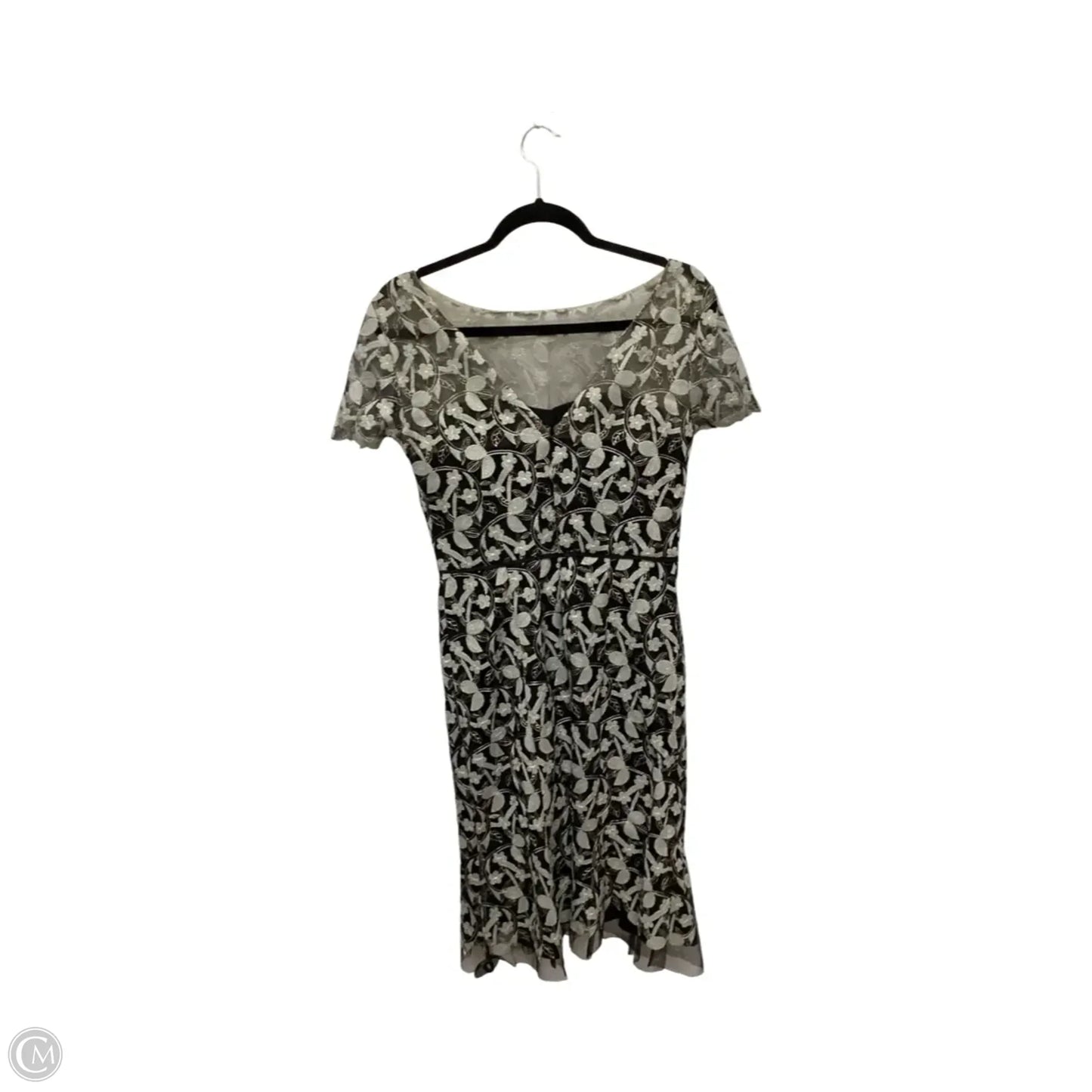 Designer Dress Party Short By Js Collections In Grey, Size: 2