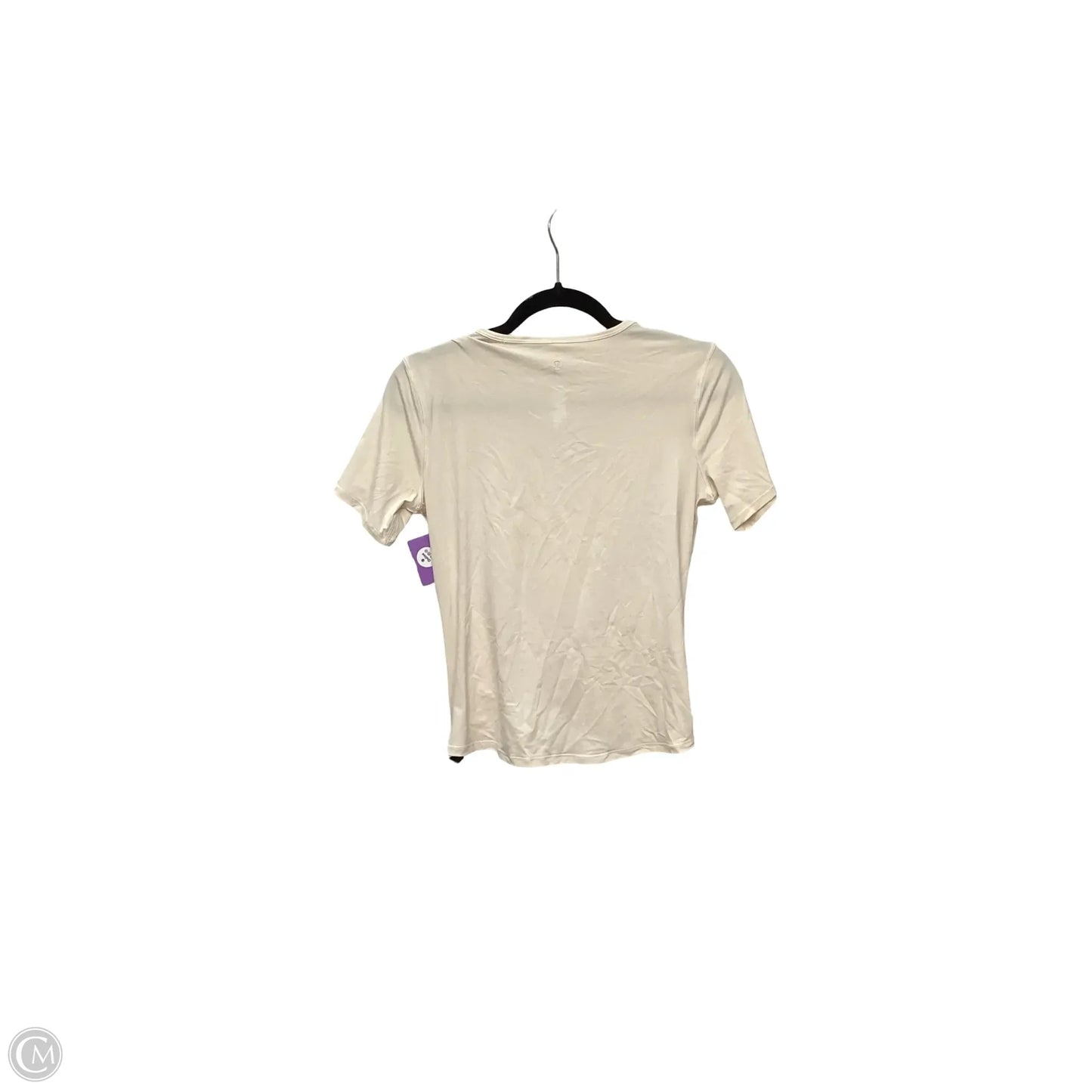 Athletic Top Short Sleeve By Lululemon In Cream, Size: 2