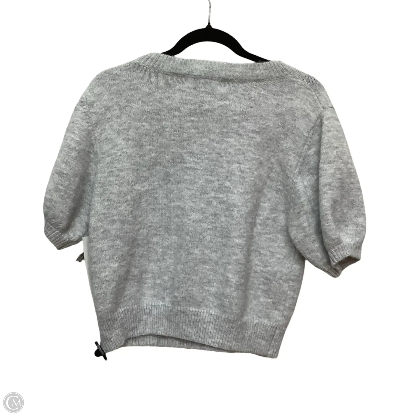 Designer Blouse Short Sleeve By Petal & Pup In Grey, Size: S