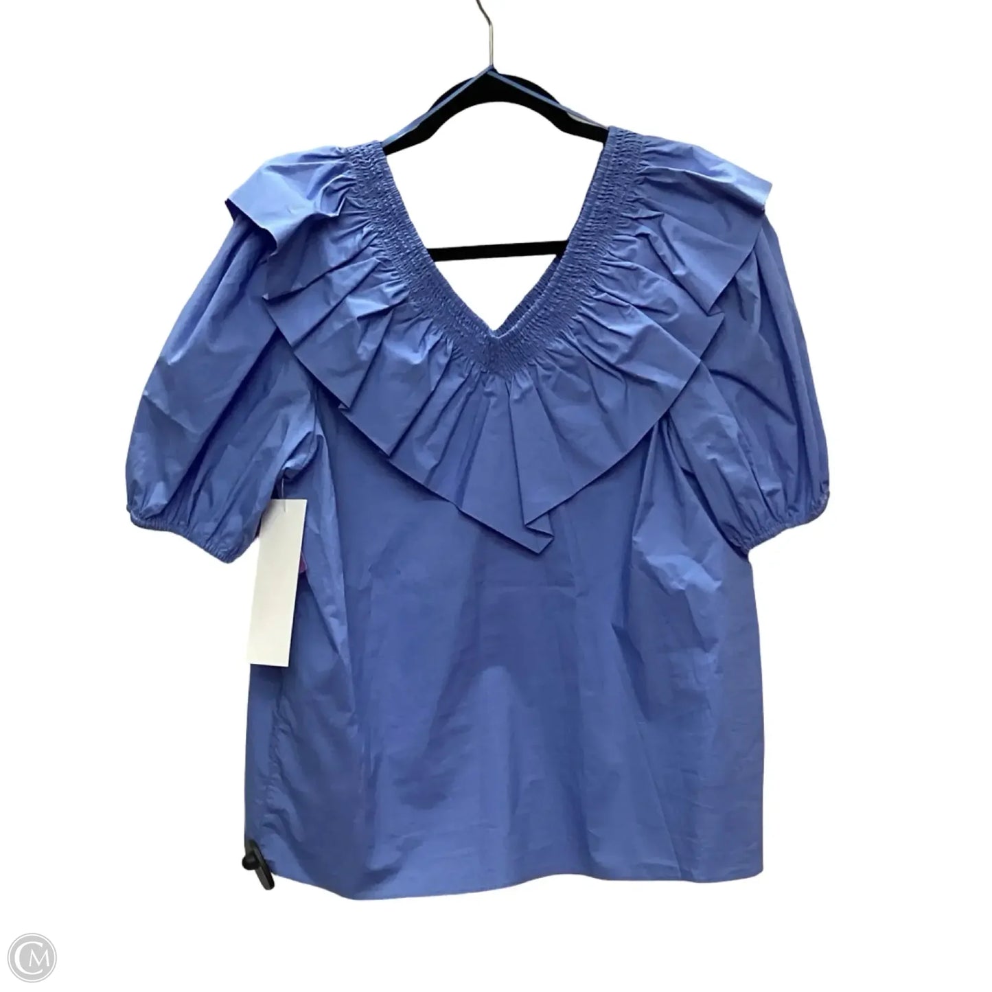 Blouse Short Sleeve By English Factory In Blue, Size: L