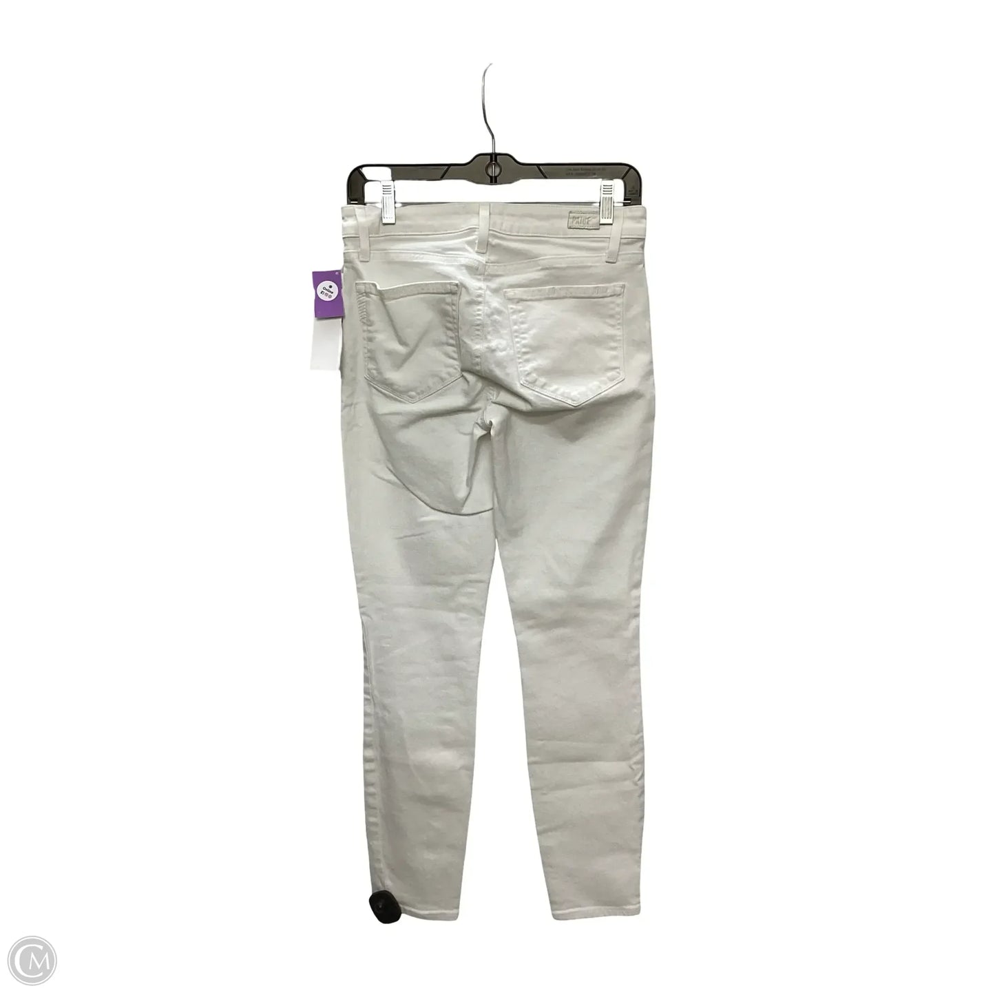 Designer Jeans Straight By Paige In White Denim, Size: 2