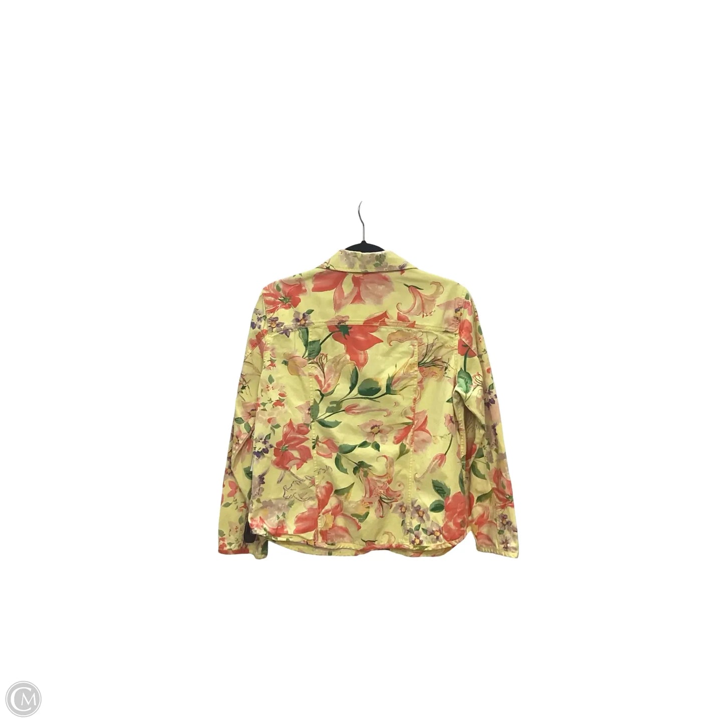 Jacket Denim By Chicos In Yellow, Size: M