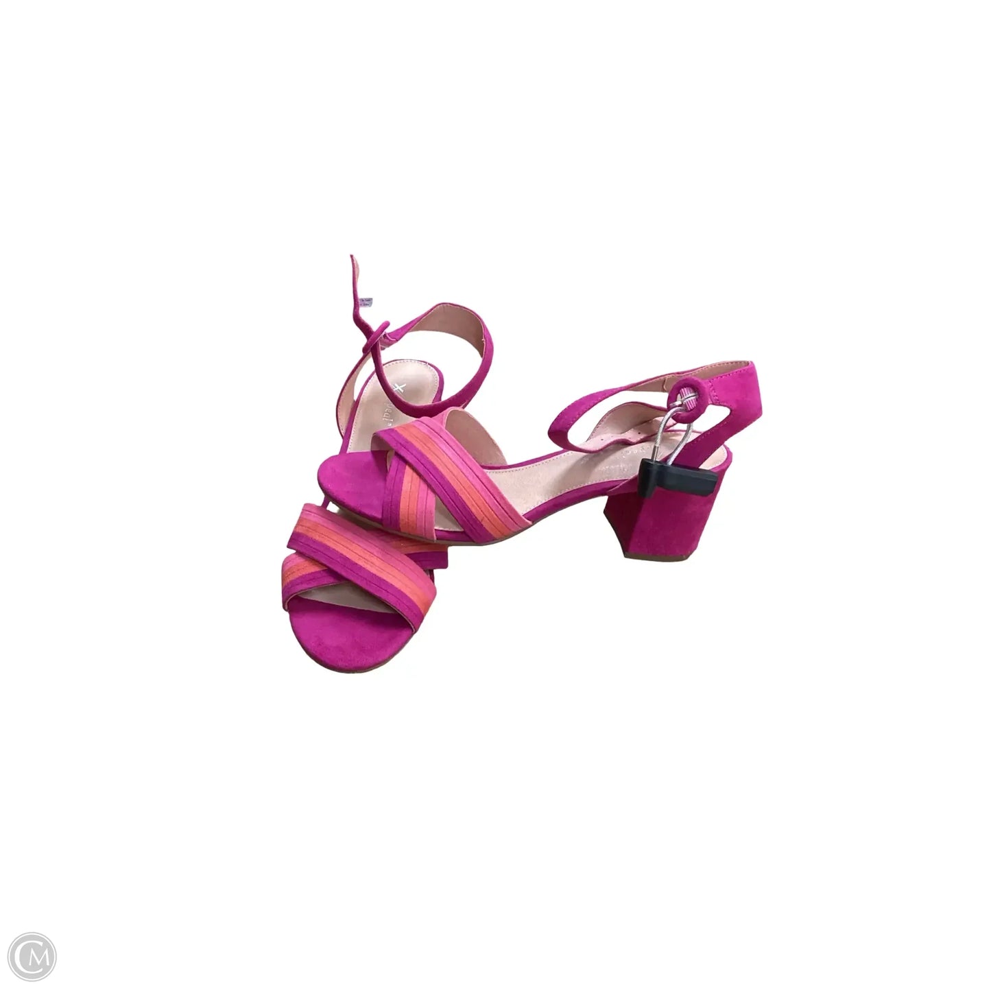 Sandals Heels Block By Xappeal In Pink, Size: 8.5