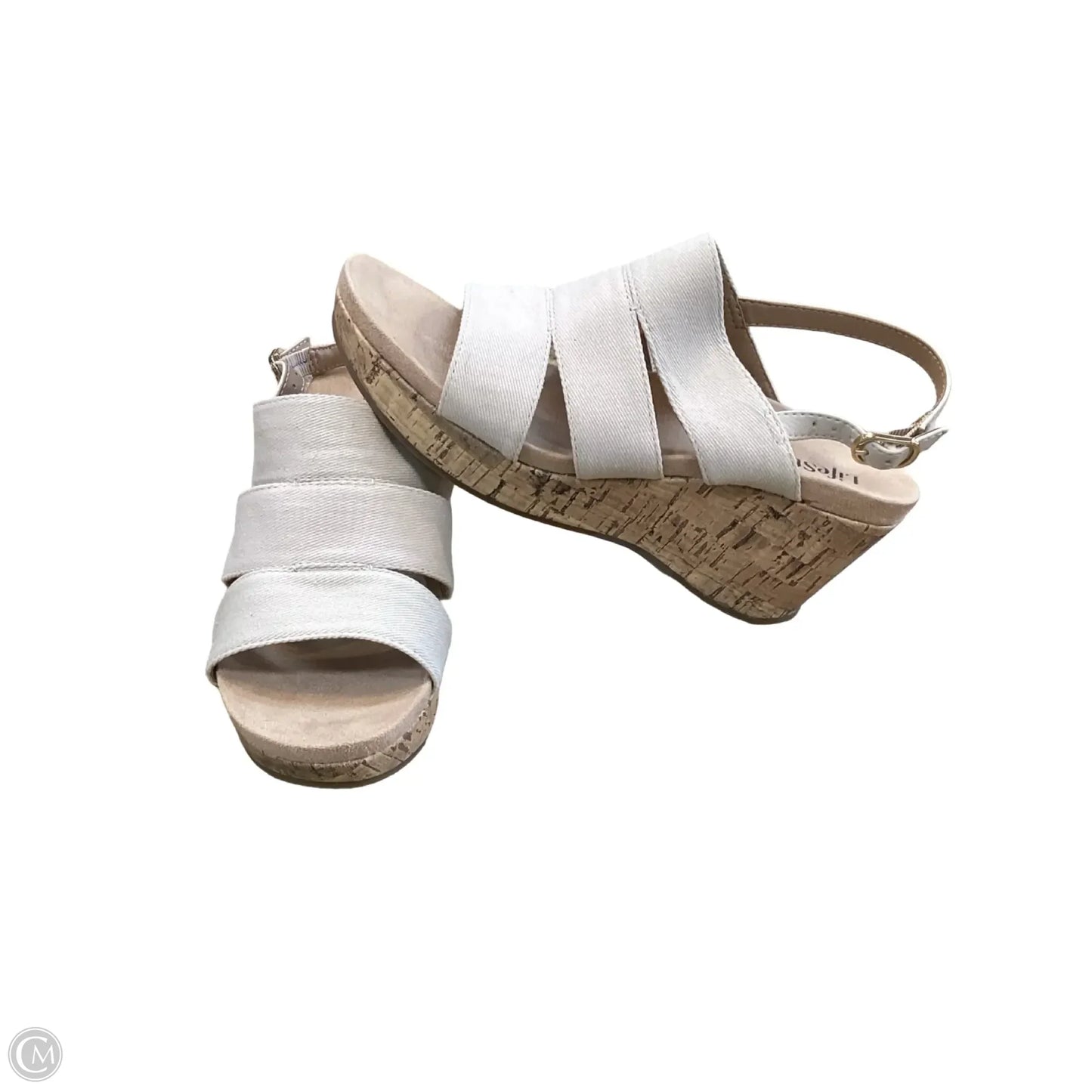 Sandals Heels Wedge By Life Stride In Brown, Size: 7