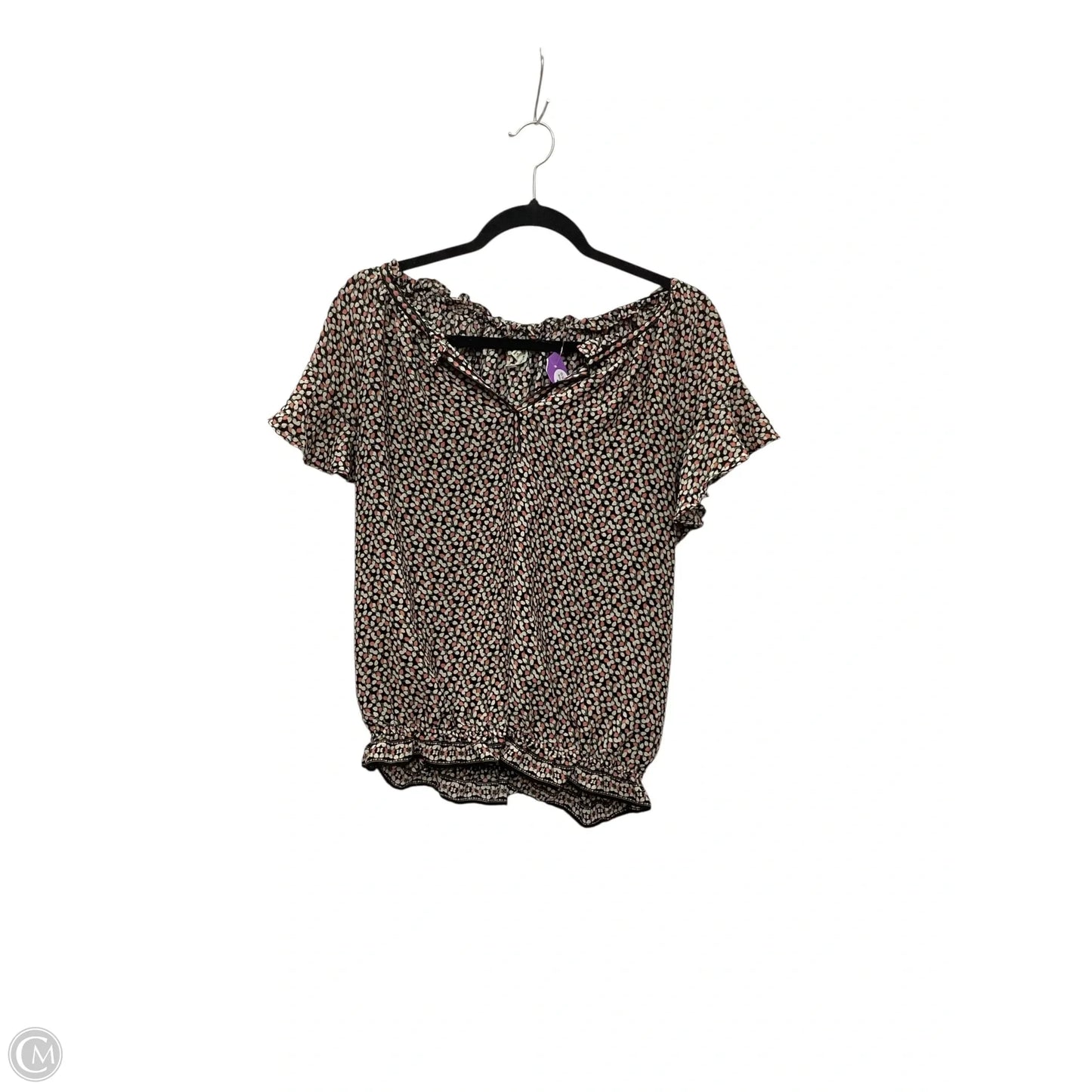 Top Short Sleeve By Max Studio In Multi-colored, Size: M