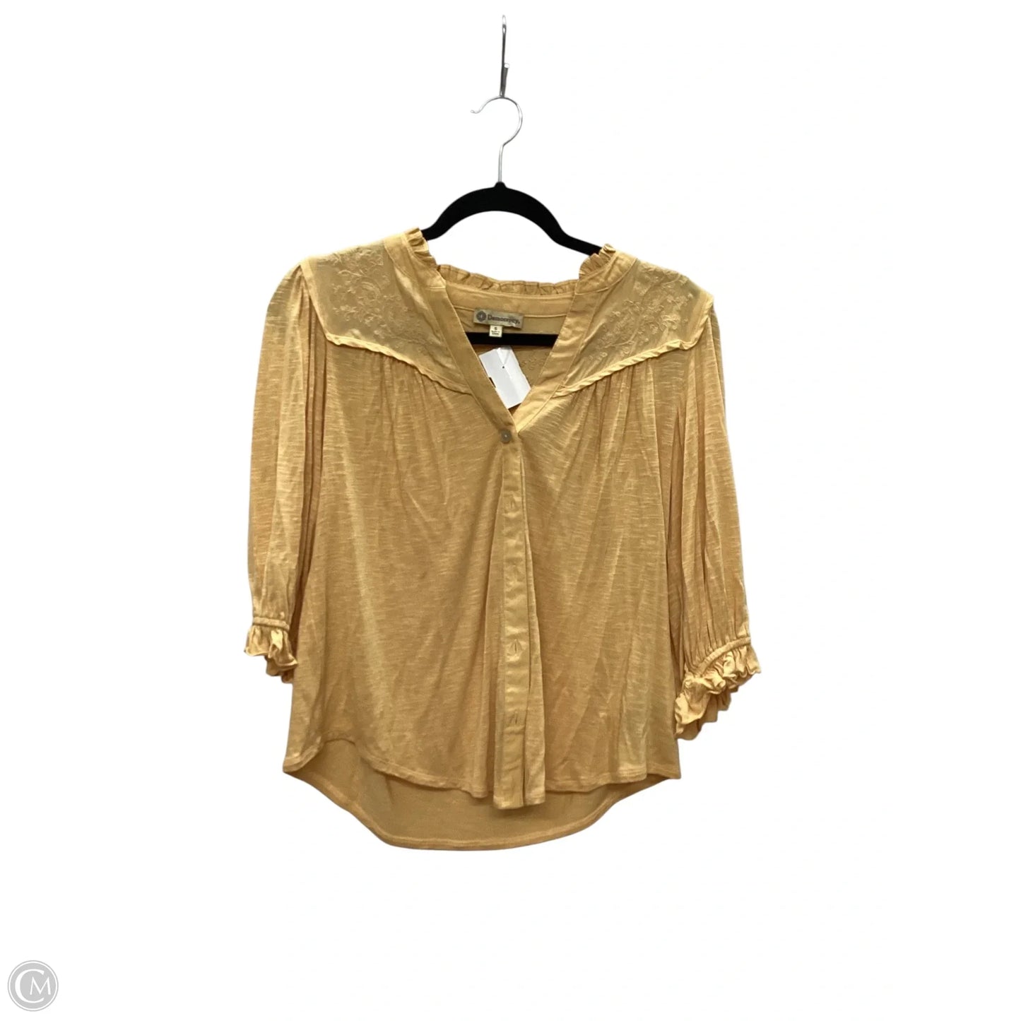 Top Long Sleeve By Democracy In Yellow, Size: S