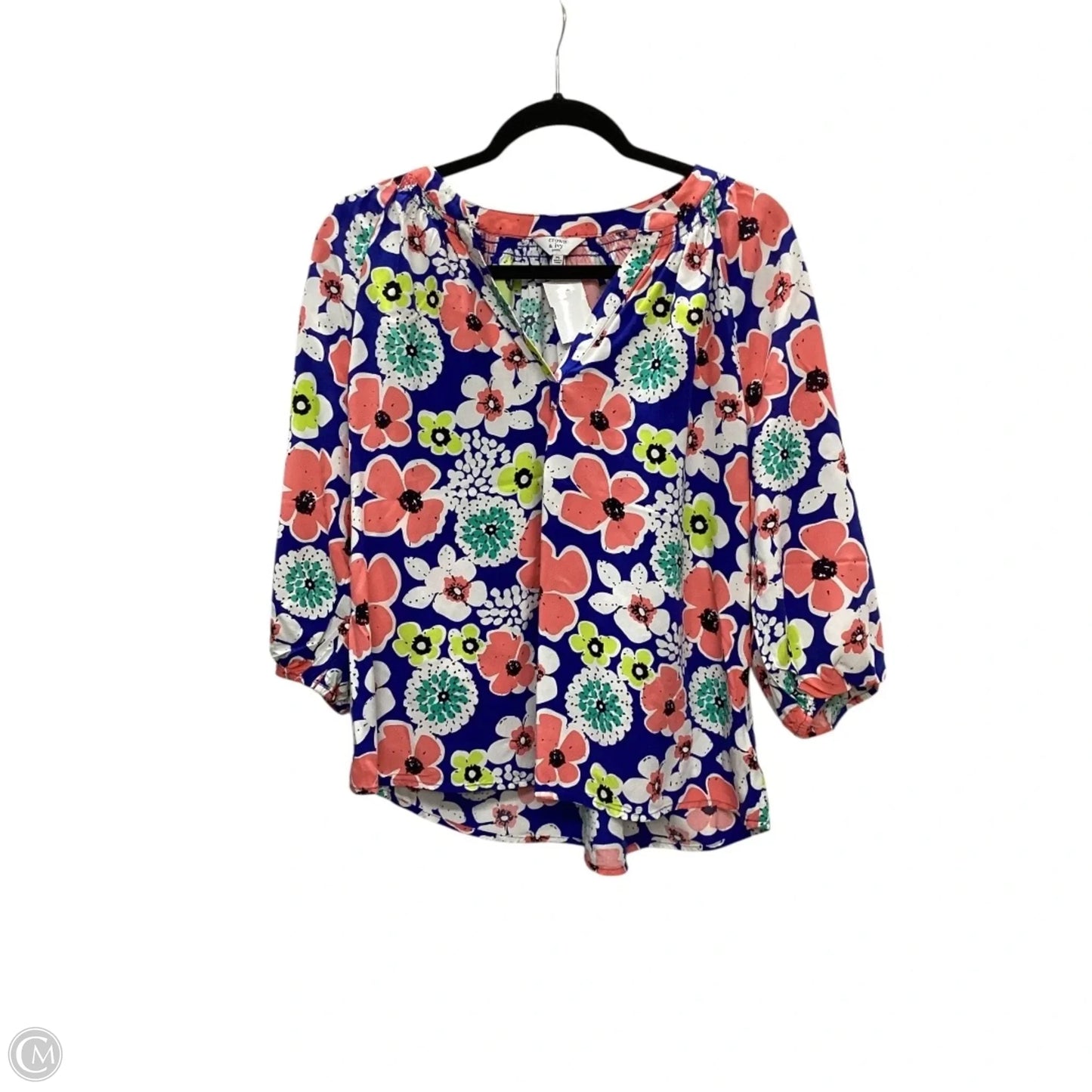 Top Long Sleeve By Crown And Ivy In Geometric Pattern, Size: Lp