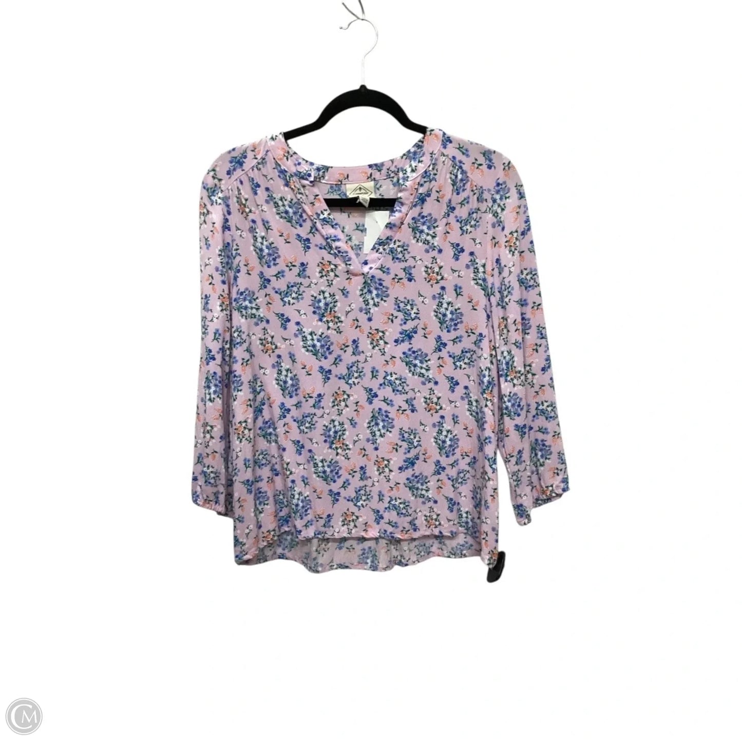 Top Long Sleeve By St Johns Bay In Floral Print, Size: S