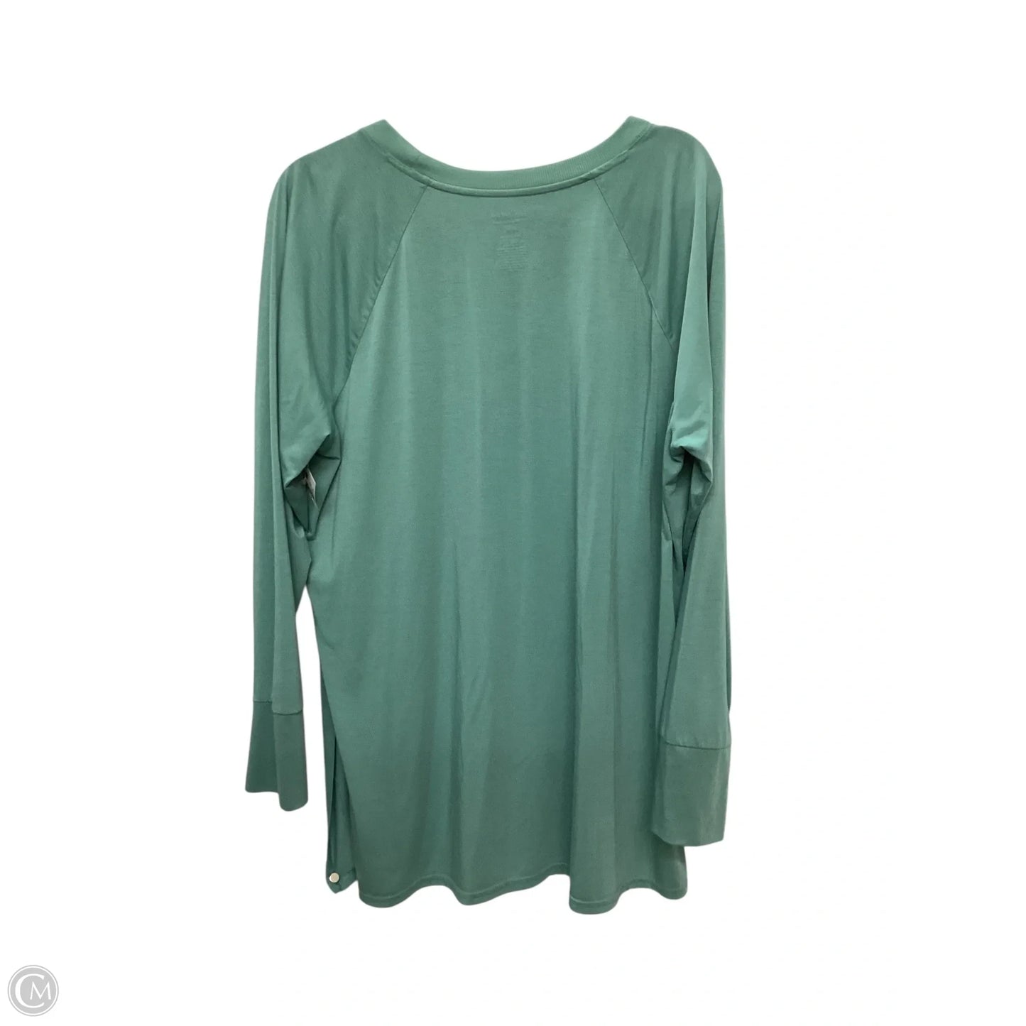 Athletic Top Long Sleeve Collar By Tek Gear In Green, Size: Xxl