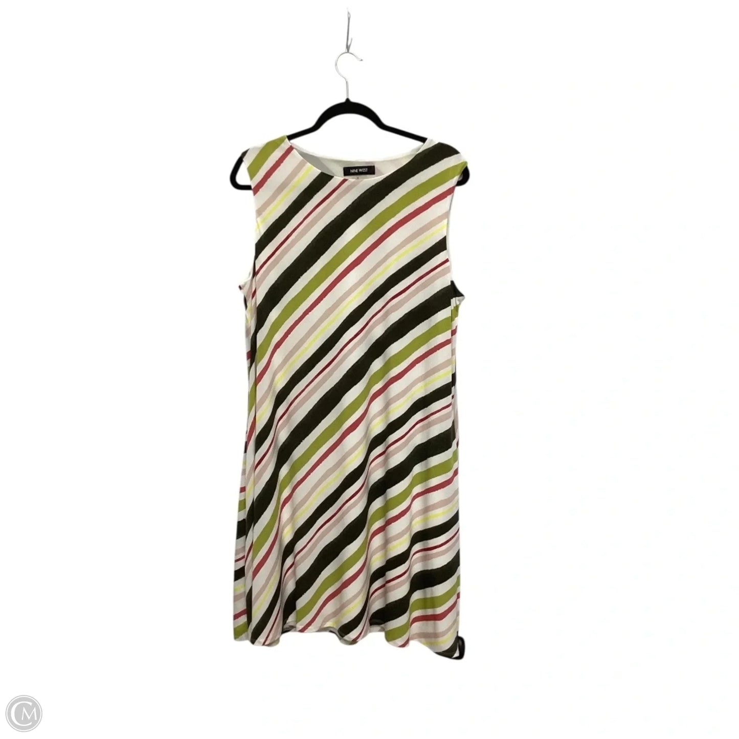 Dress Casual Midi By Nine West In Striped Pattern, Size: 16