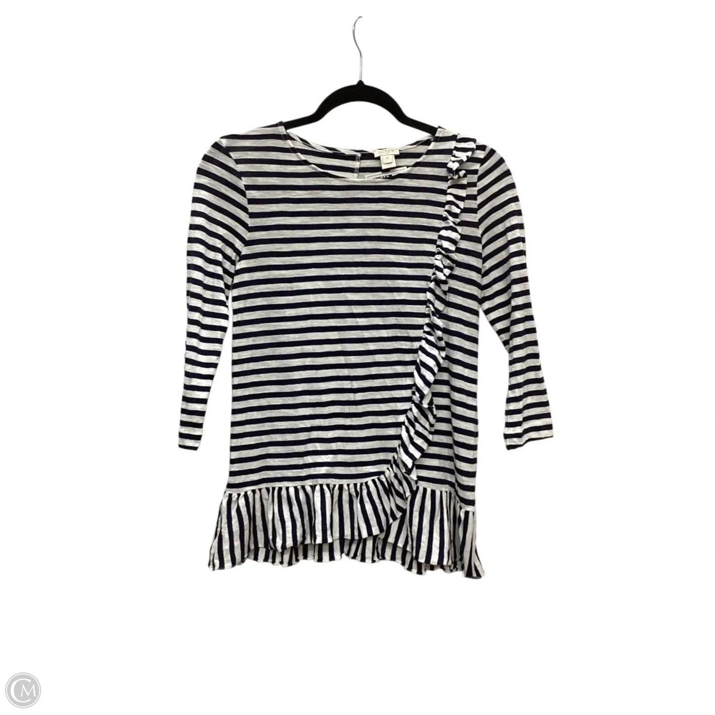 Top Long Sleeve Basic By J. Crew In Striped Pattern, Size: Xs