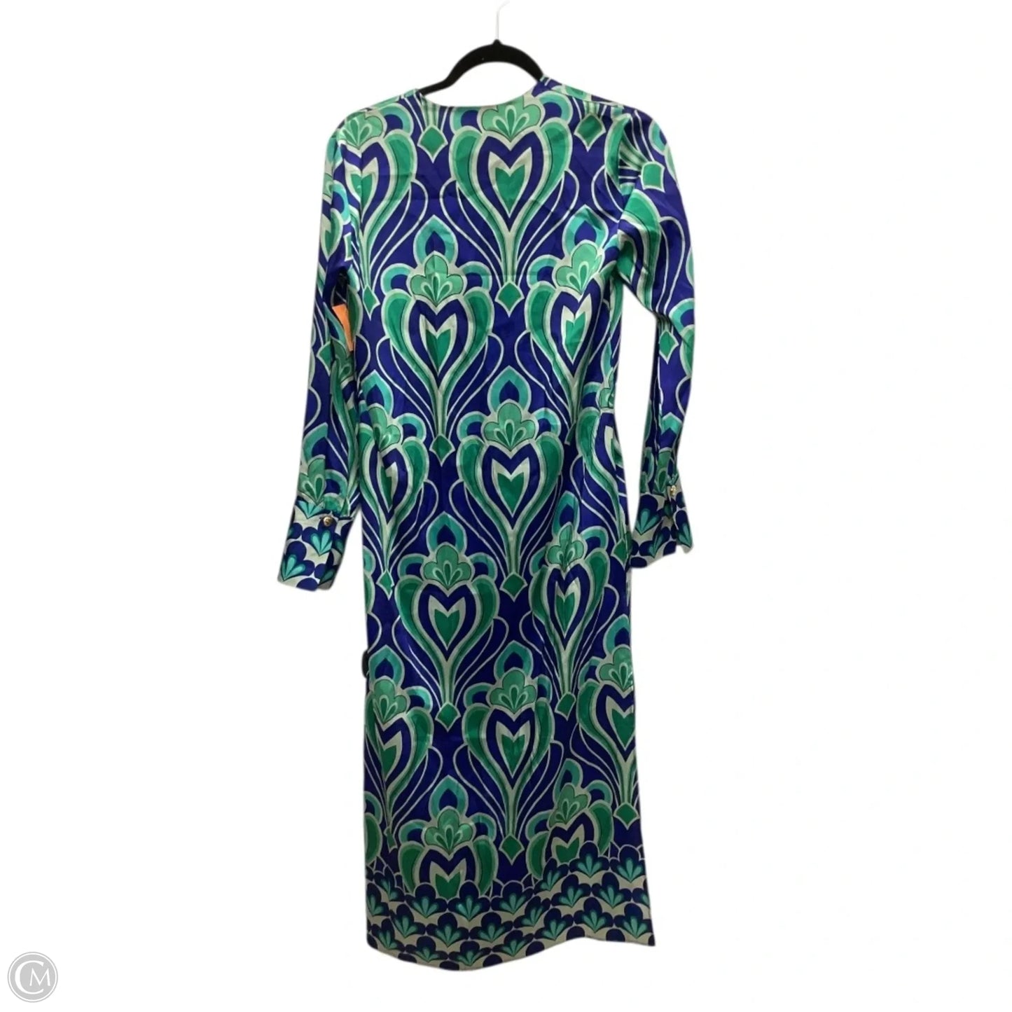 Dress Casual Maxi By Zara In Blue & Green, Size: Xs