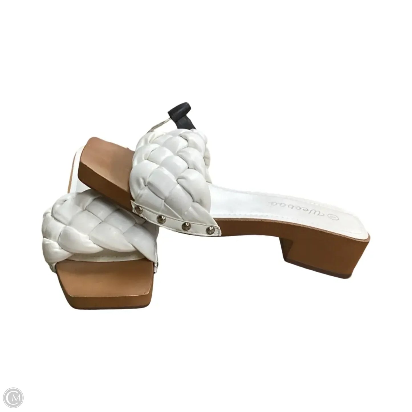 Sandals Heels Block By Weeboo In White, Size: 8